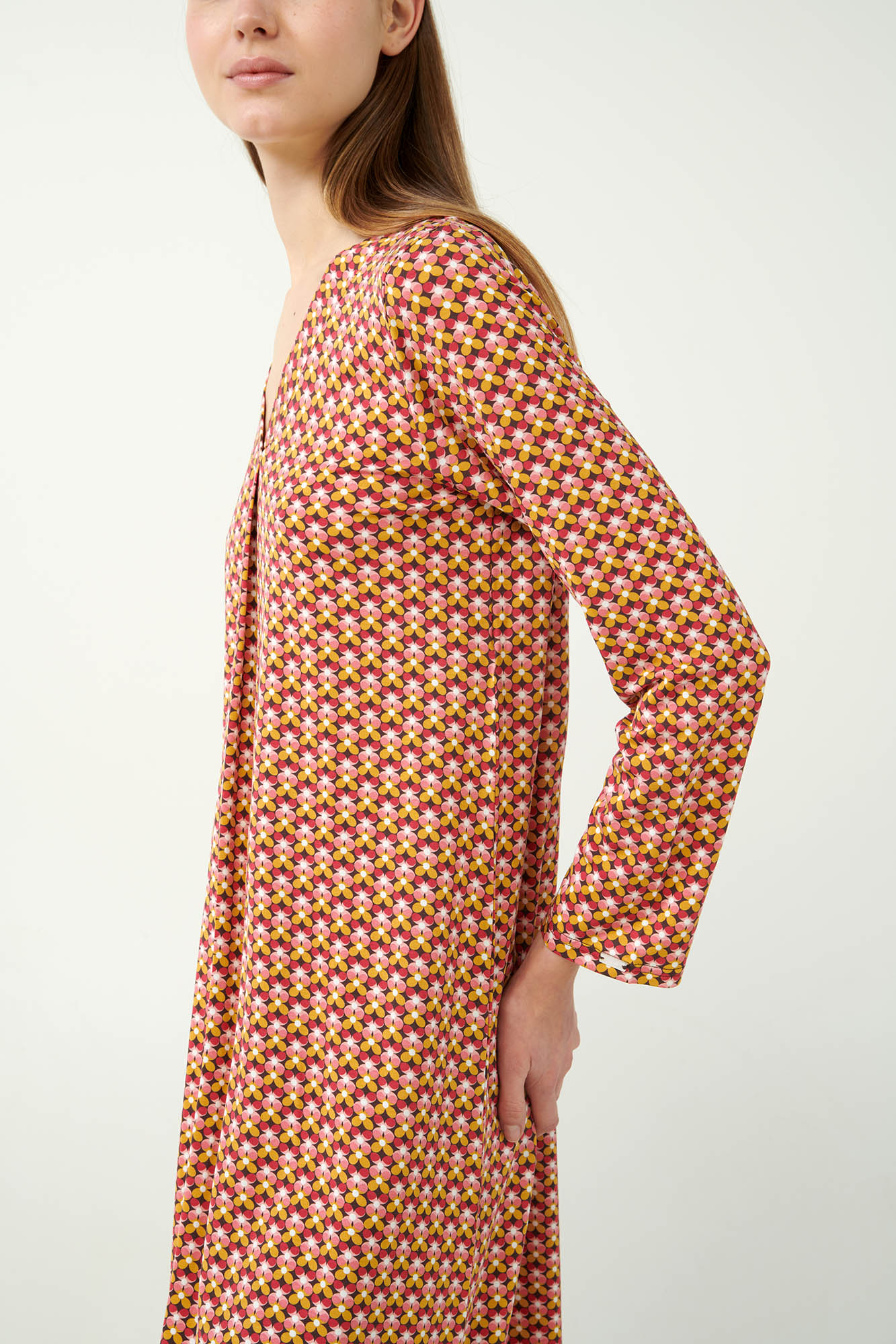 Vamp - Φλοράλ Νυχτικό Micromodal με Πιέτα