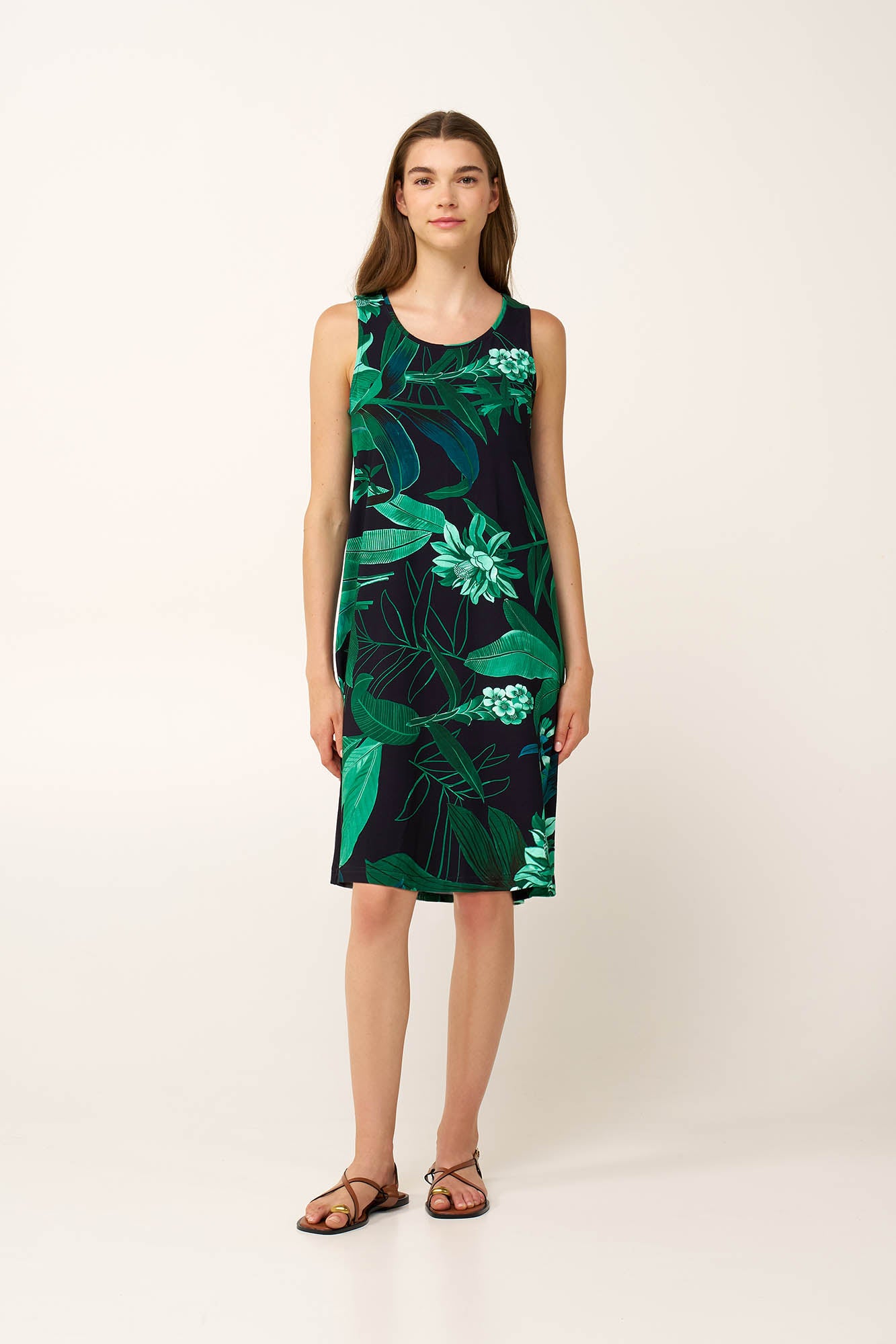 Vamp - Καλοκαιρινό Viscose Αμάνικο Φόρεμα