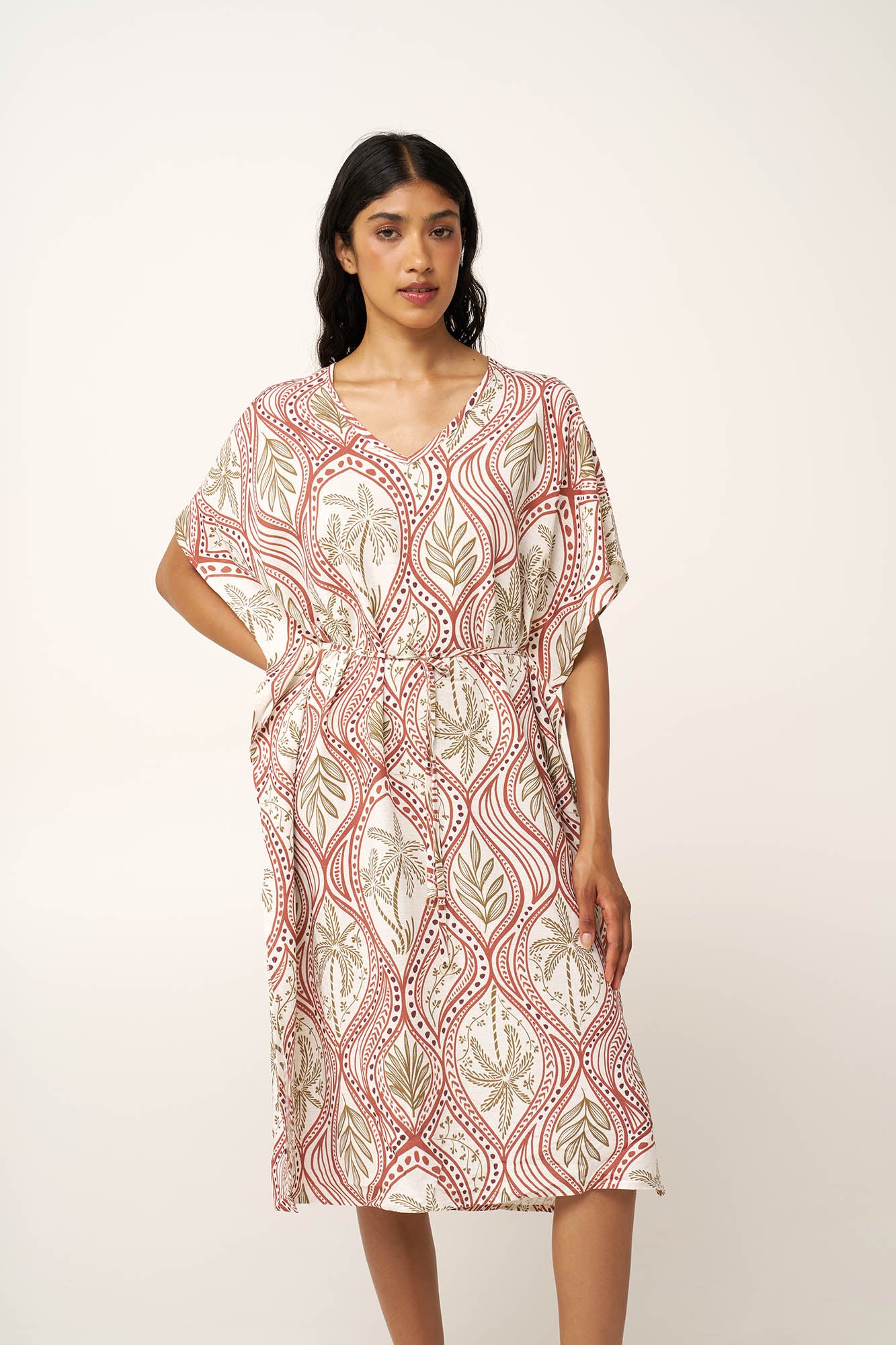 Vamp - Καλοκαιρινό Γήινο Φόρεμα Από Ποπλίνα