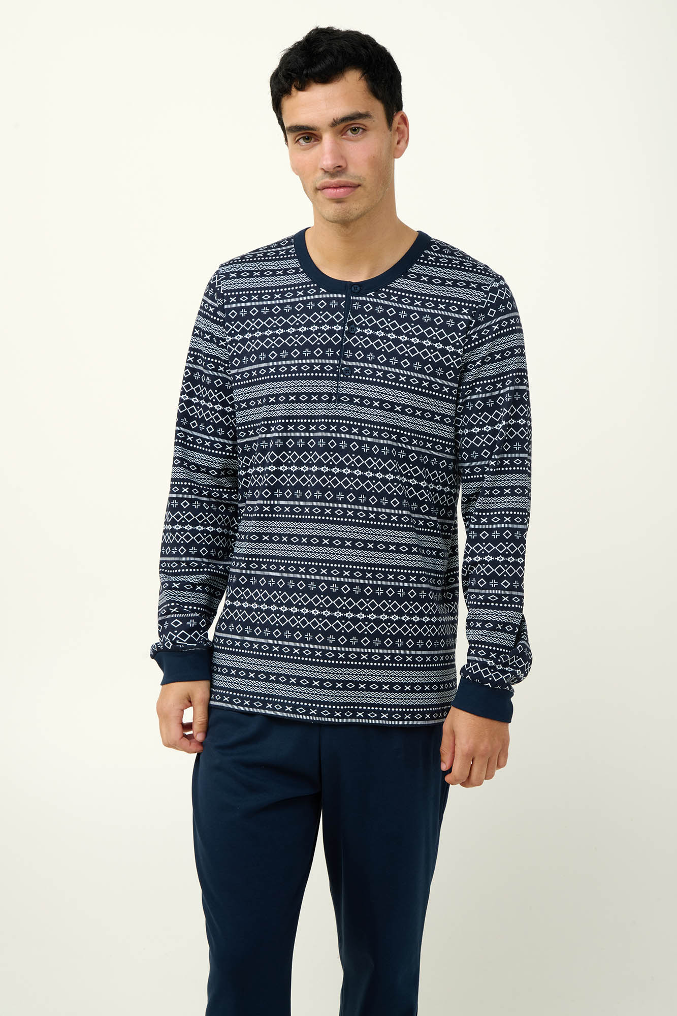 Vamp - Ανδιρκή Βαμβακερή Πυτζάμα με Πατιλέτα