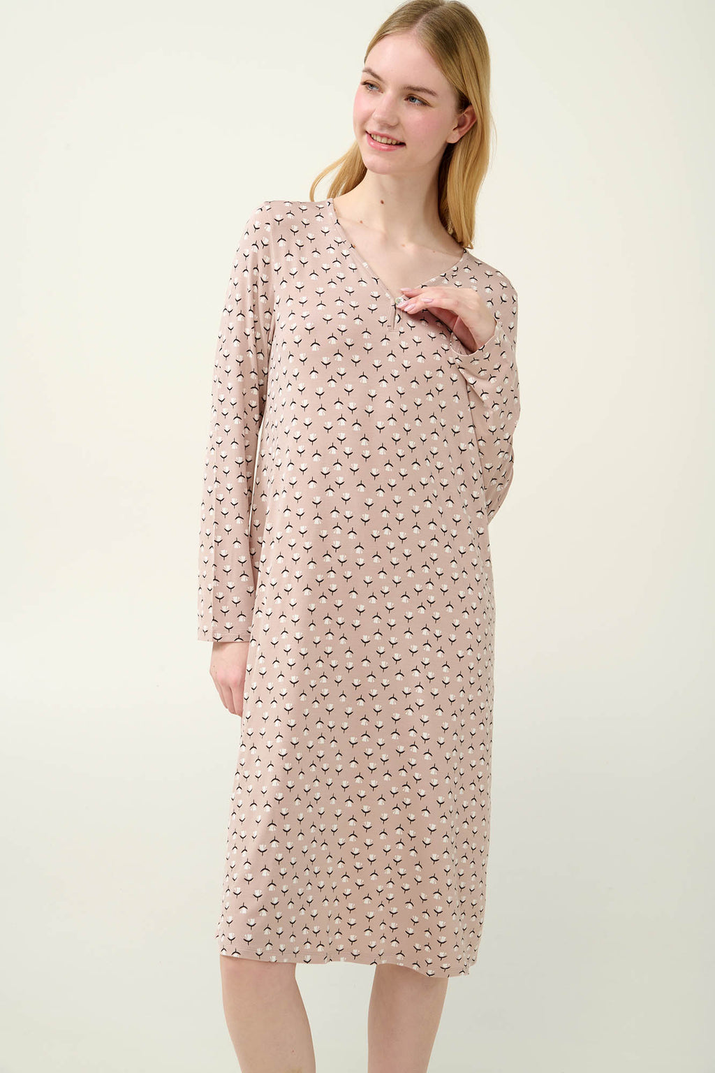 Vamp - Χειμερινό Micromodal Φλοράλ Νυχτικό