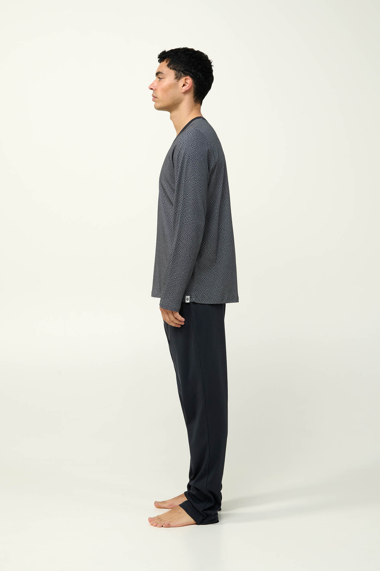 Vamp - Ανδρική Βαμβακερή Πυτζάμα με V Λαιμόκοψη