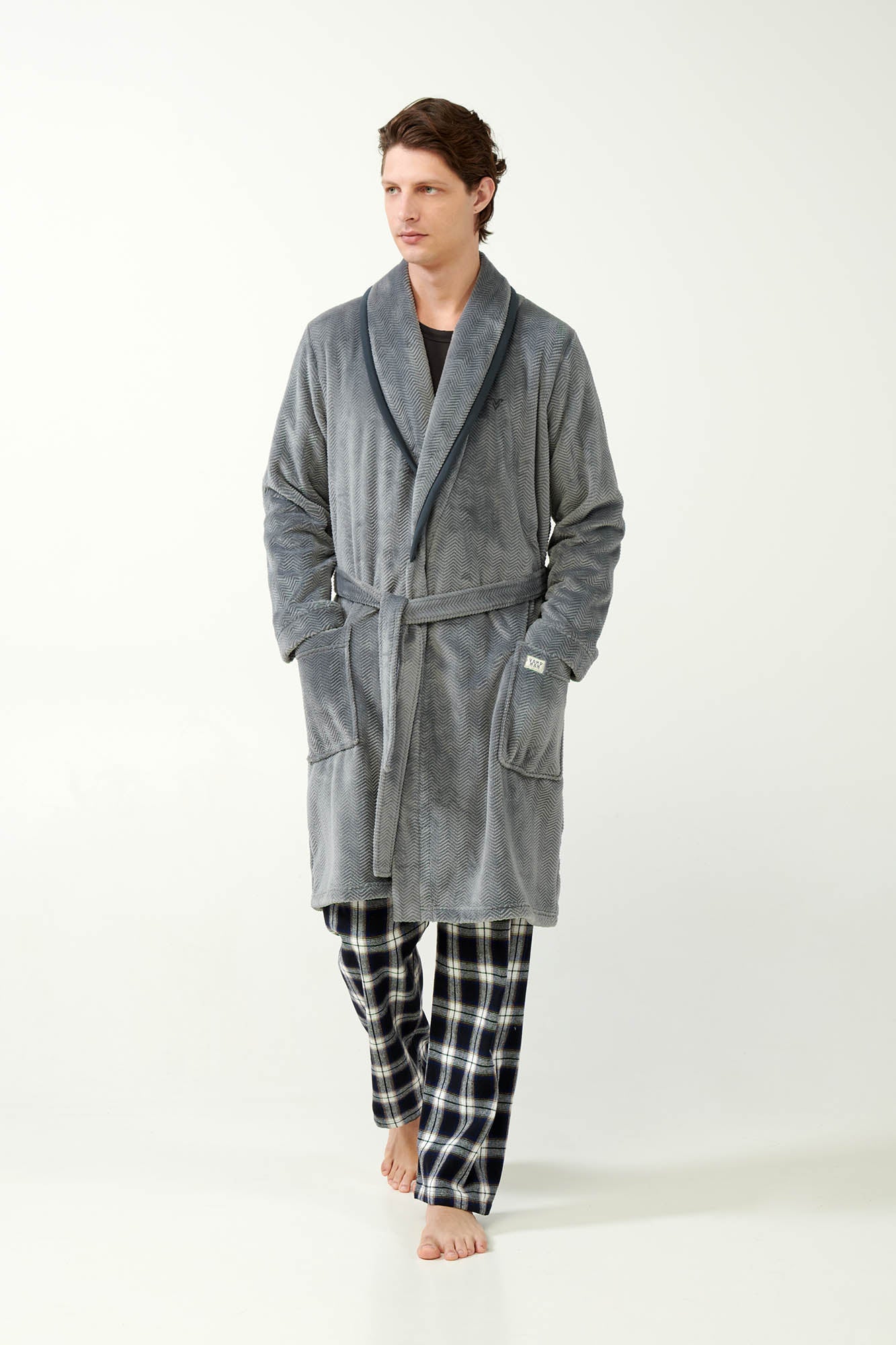 Vamp - Μακριά Σταυρωτή Fleece Ρόμπα