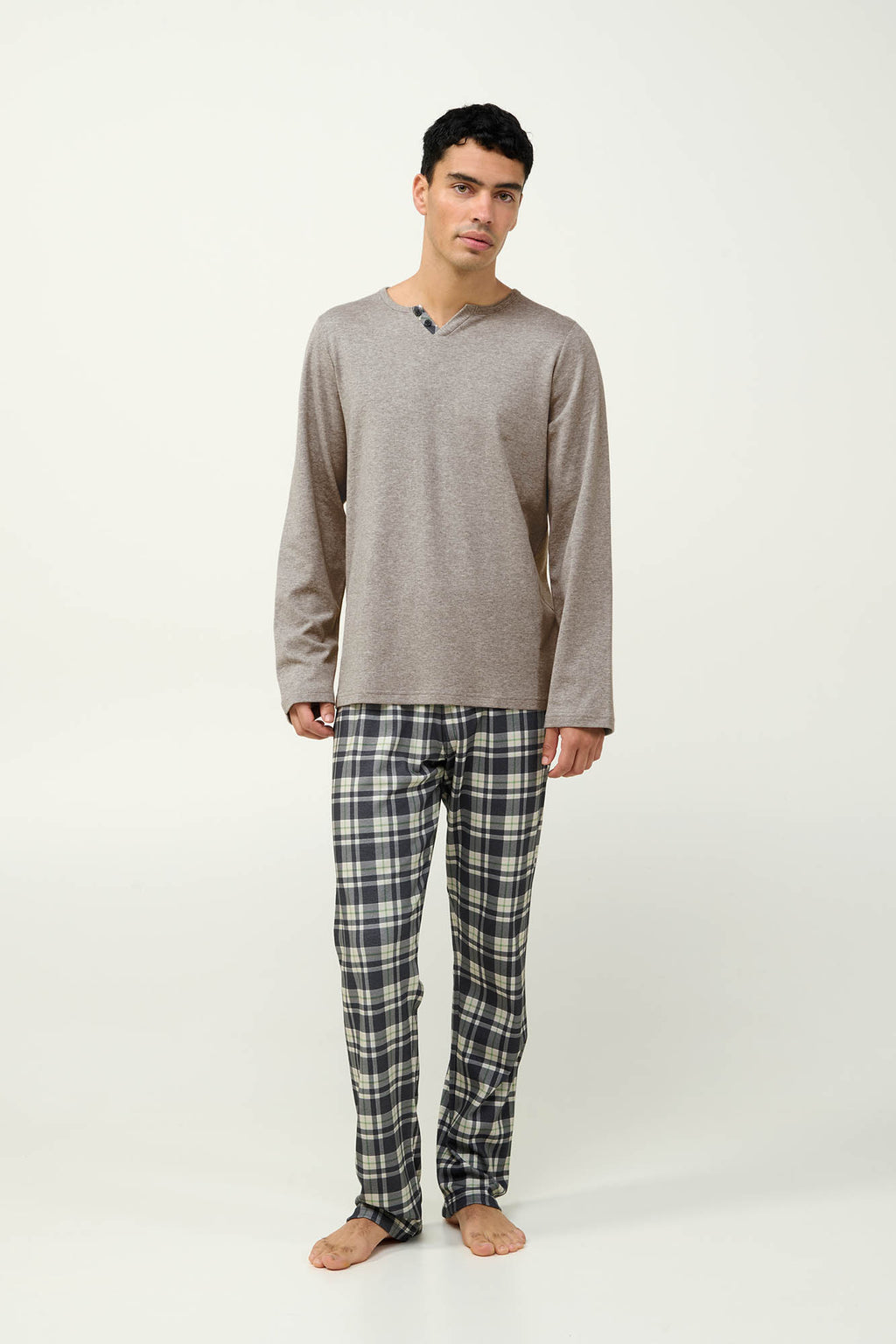 Vamp - Πυτζάμες Ανδρικές Πικέ V-Λαιμόκοψη