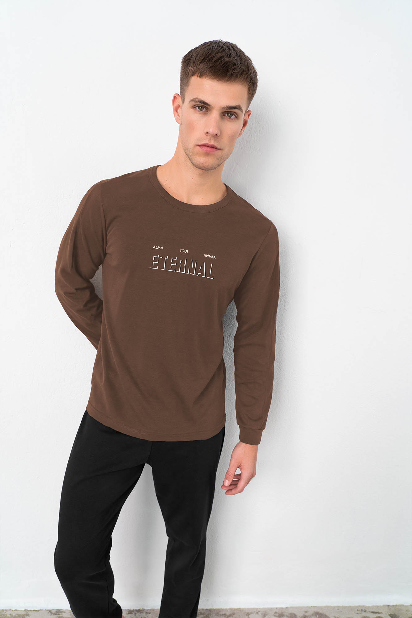 Vamp - Βαμβακερές Ανδρικές Πυτζάμες με Μανσέτες