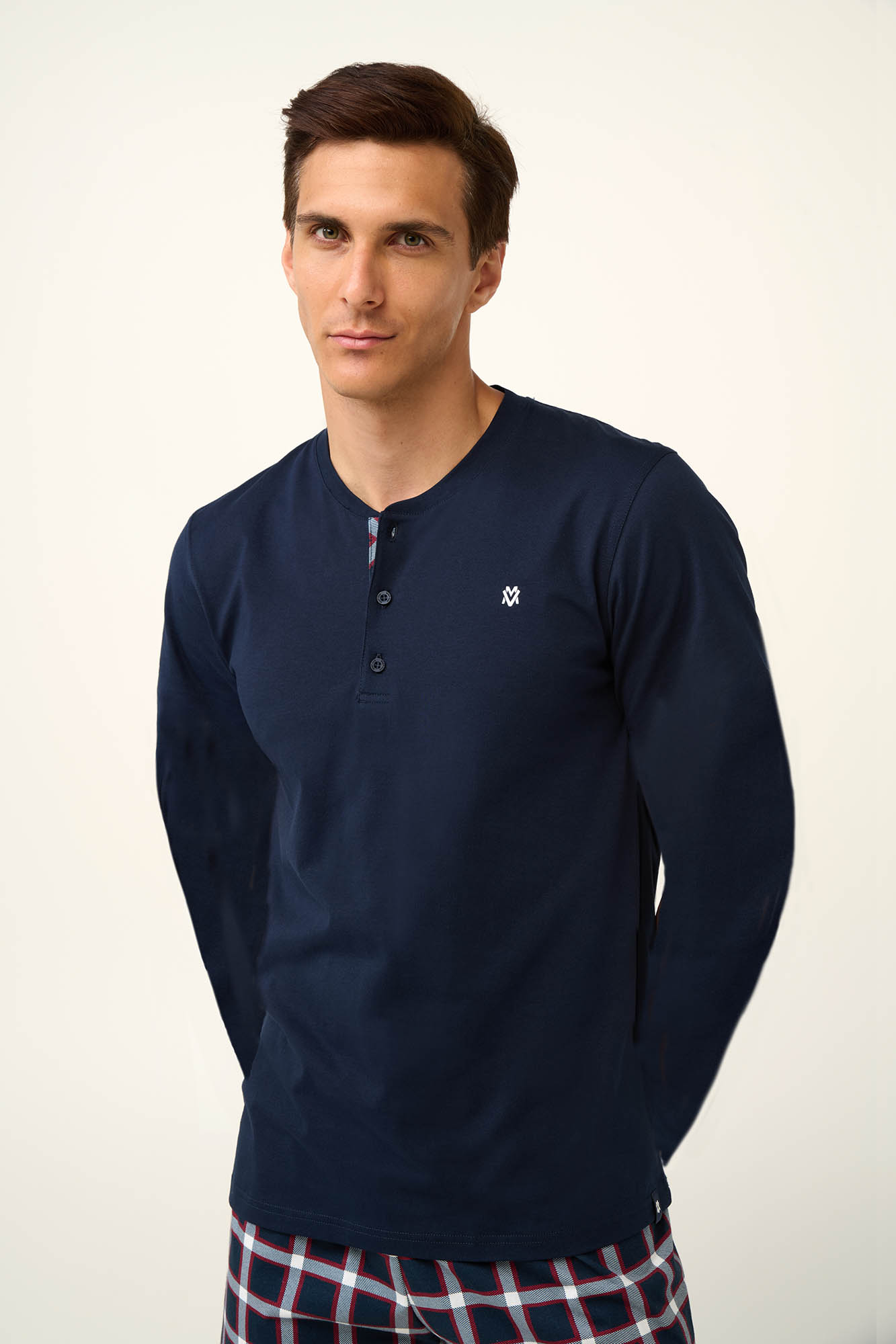 Vamp - Βαμβακερή Ανδρική Πυτζάμα με Πατιλέτα