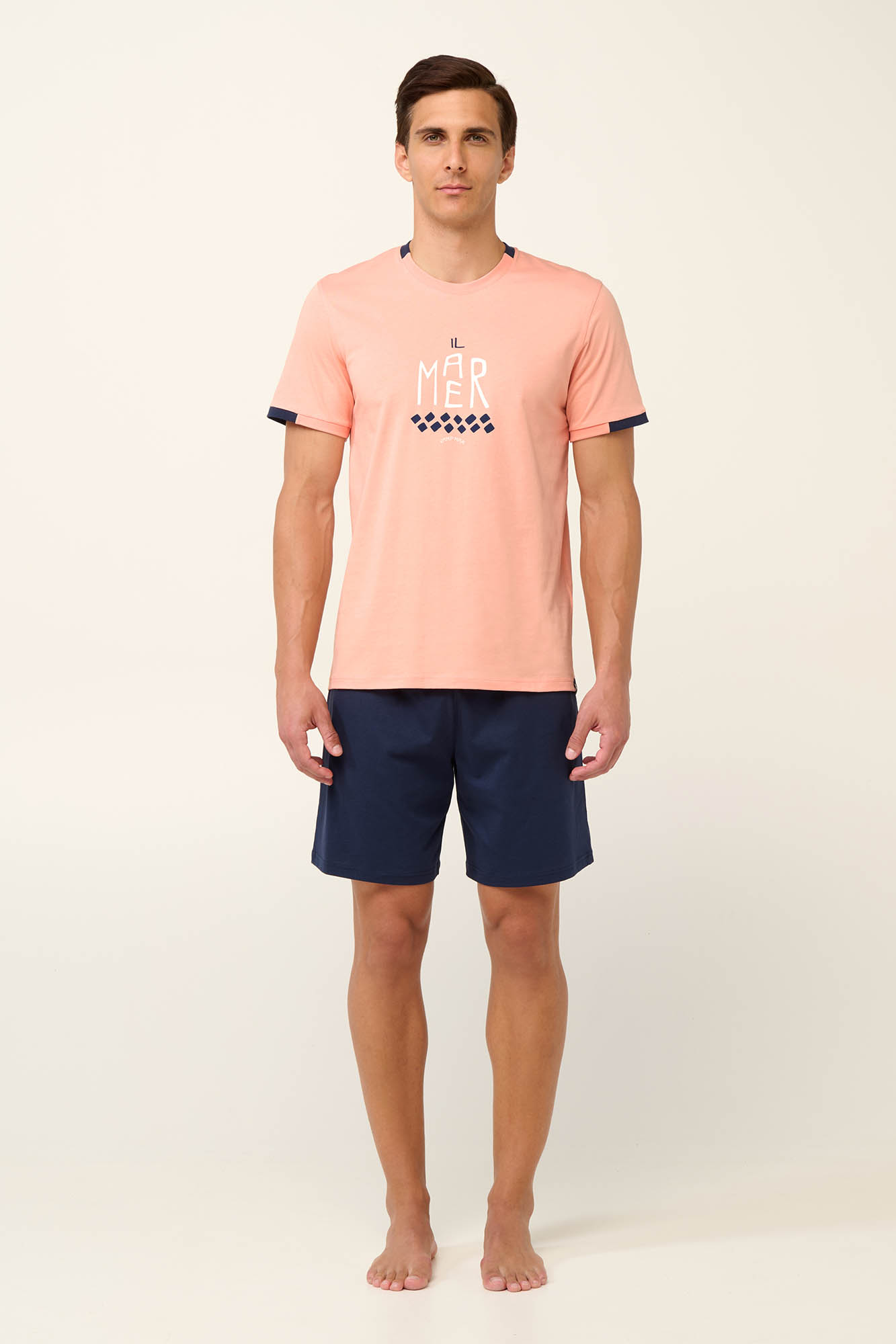 Vamp - Βαμβακερή Ανδρική Πυτζάμα με Κοντό Παντελόνι