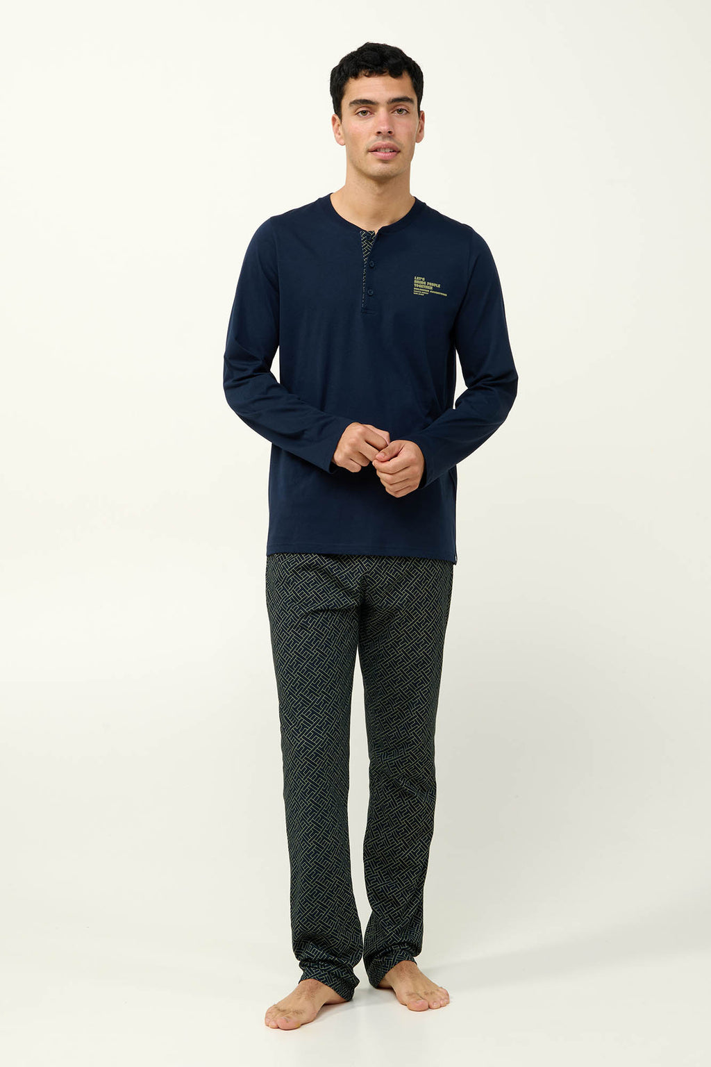 Vamp - Ανδρική Βαμβακερή Πυτζάμα με Πατιλέτα