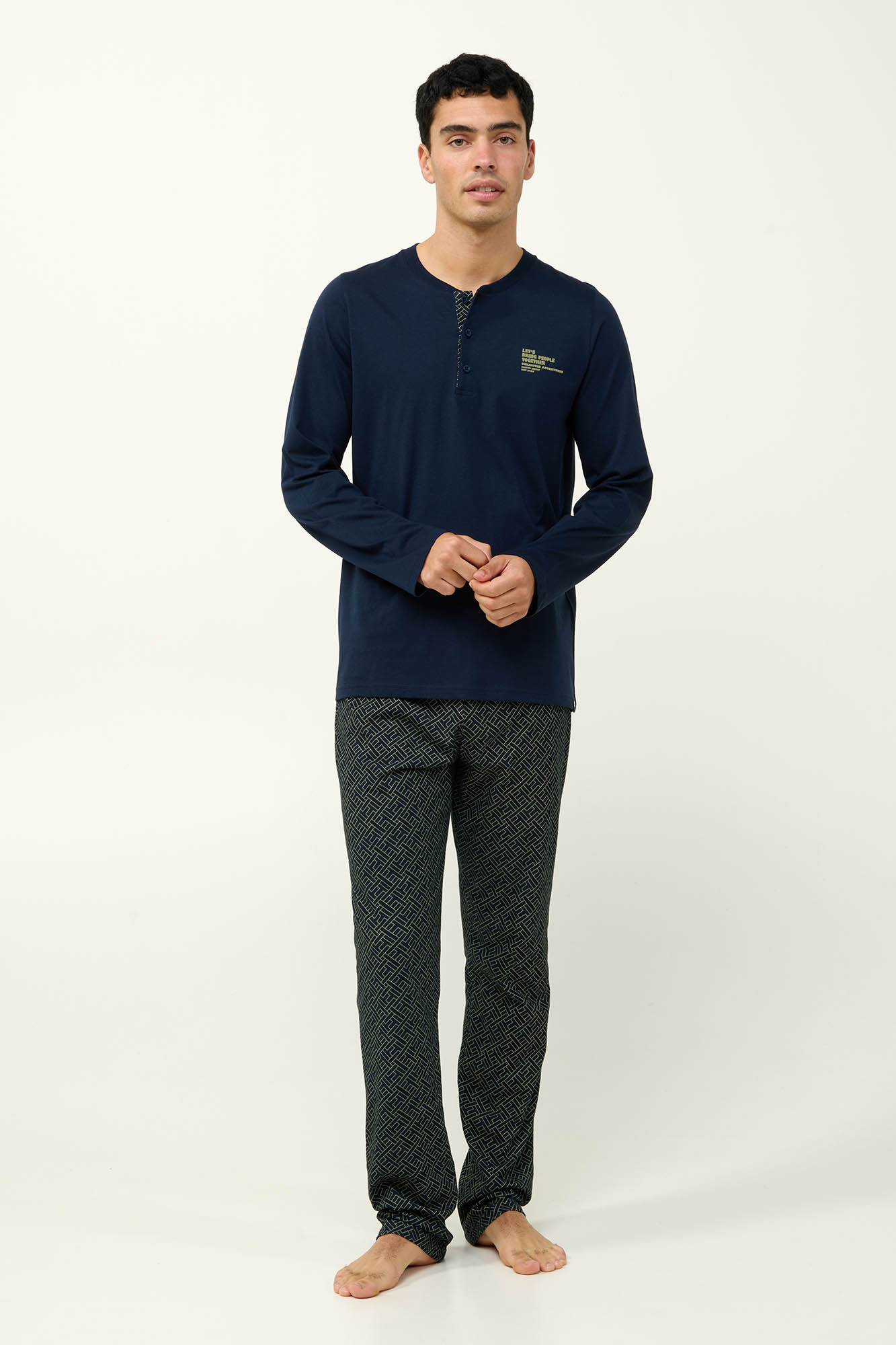 Vamp - Ανδρική Βαμβακερή Πυτζάμα με Πατιλέτα