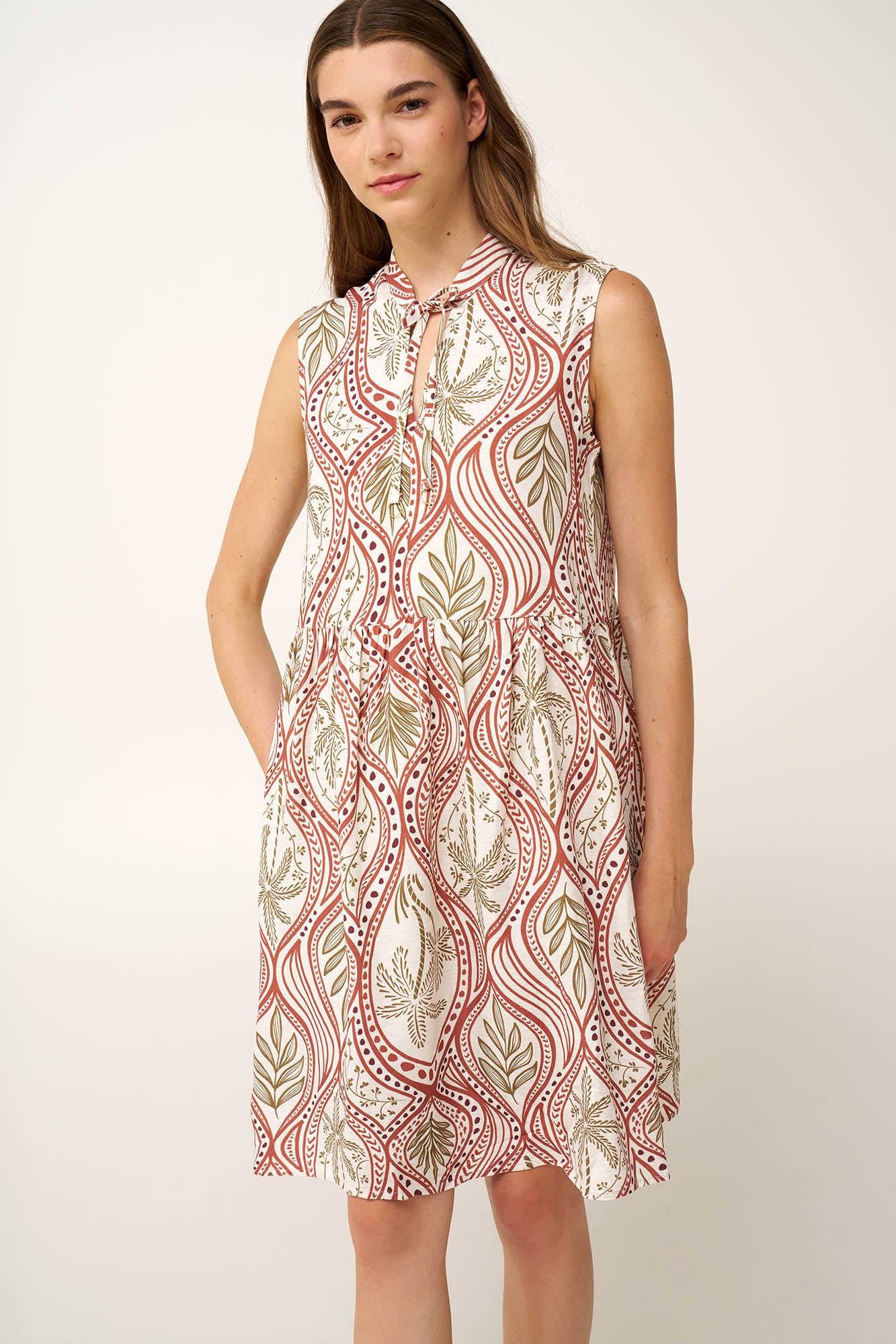 Vamp - Γήινο Καλοκαιρινό Φόρεμα από Ποπλίνα