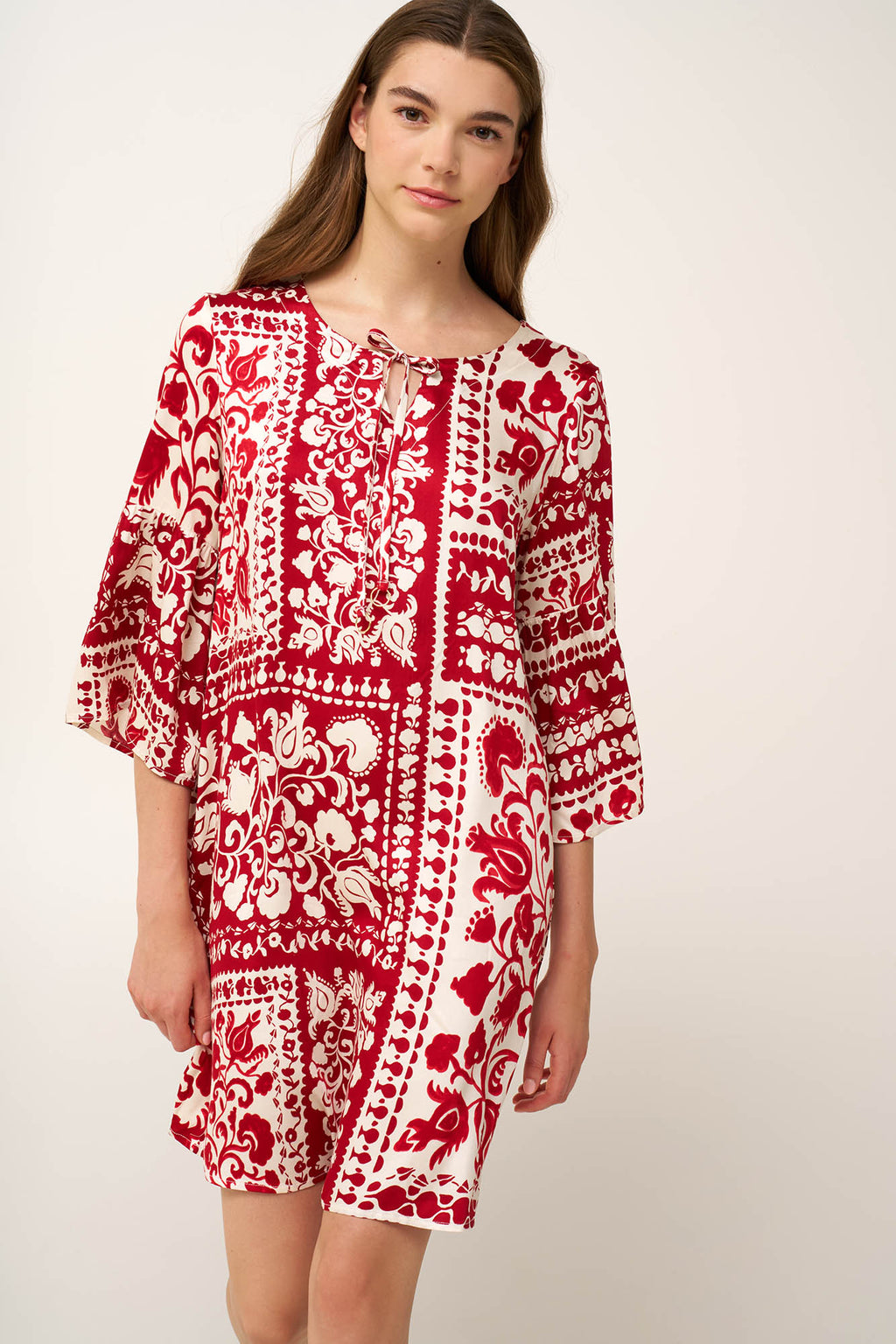 Vamp - Καλοκαιρινό Φόρεμα με Μανίκι από Ποπλίνα