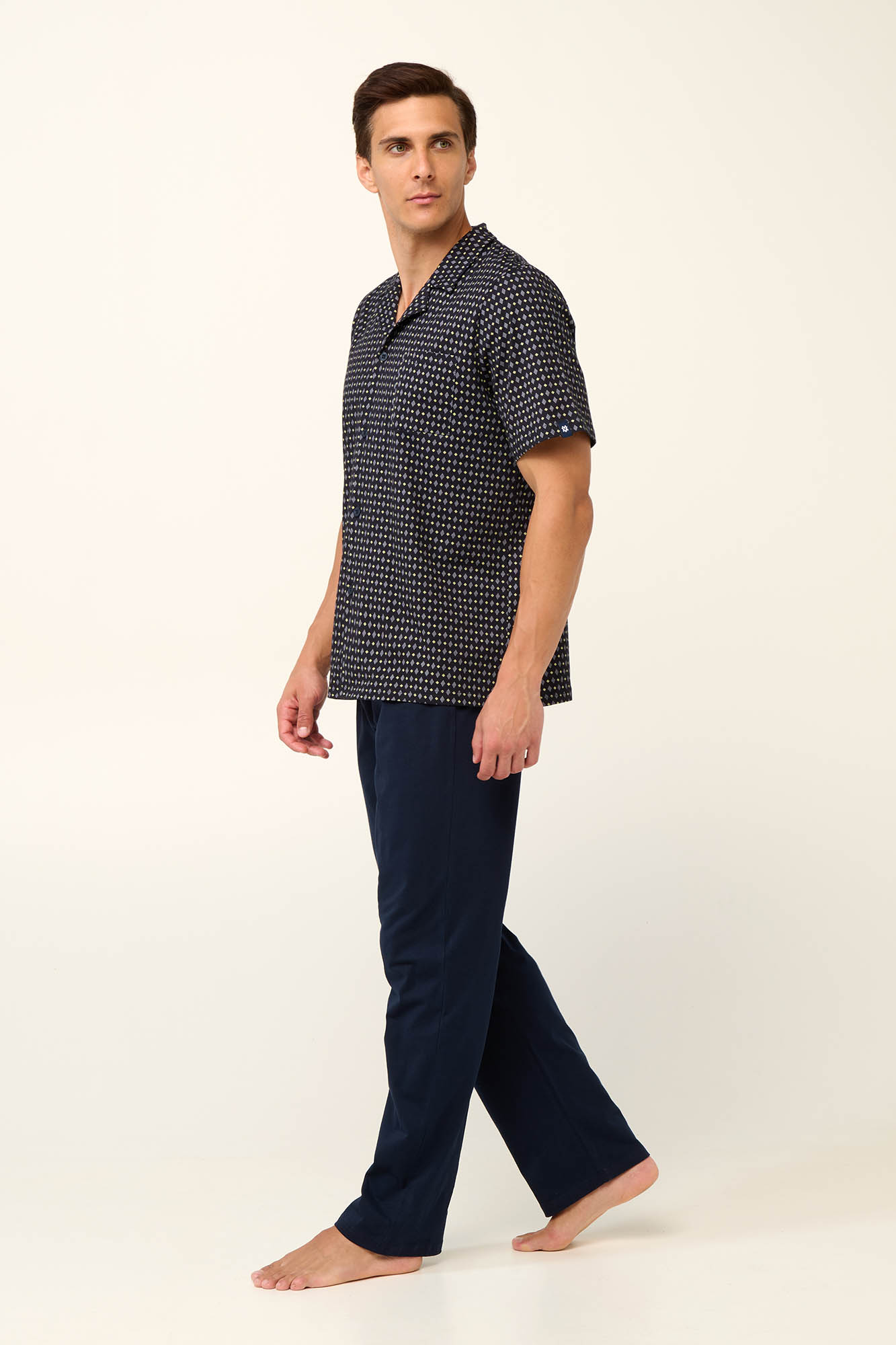 Vamp - Βαμβακερή Ανδρική Πυτζάμα με Μακρύ Παντελόνι