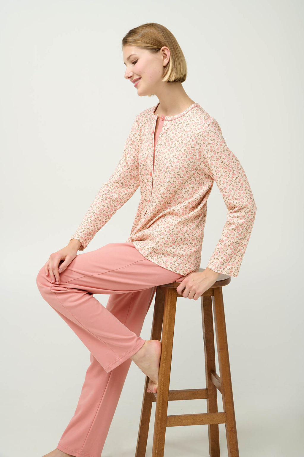 Vamp - Γυναικεία Βαμβακερή Κουμπωτή Πυτζάμα