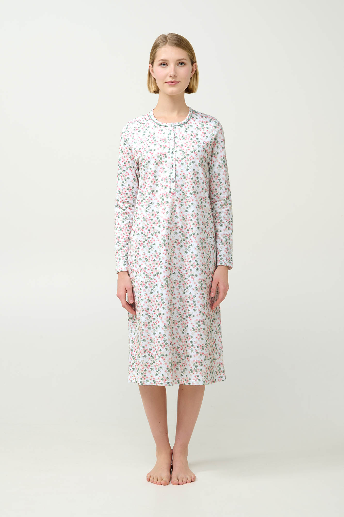 Vamp - Φλοράλ Φούτερ Νυχτικό με Πατιλέτα