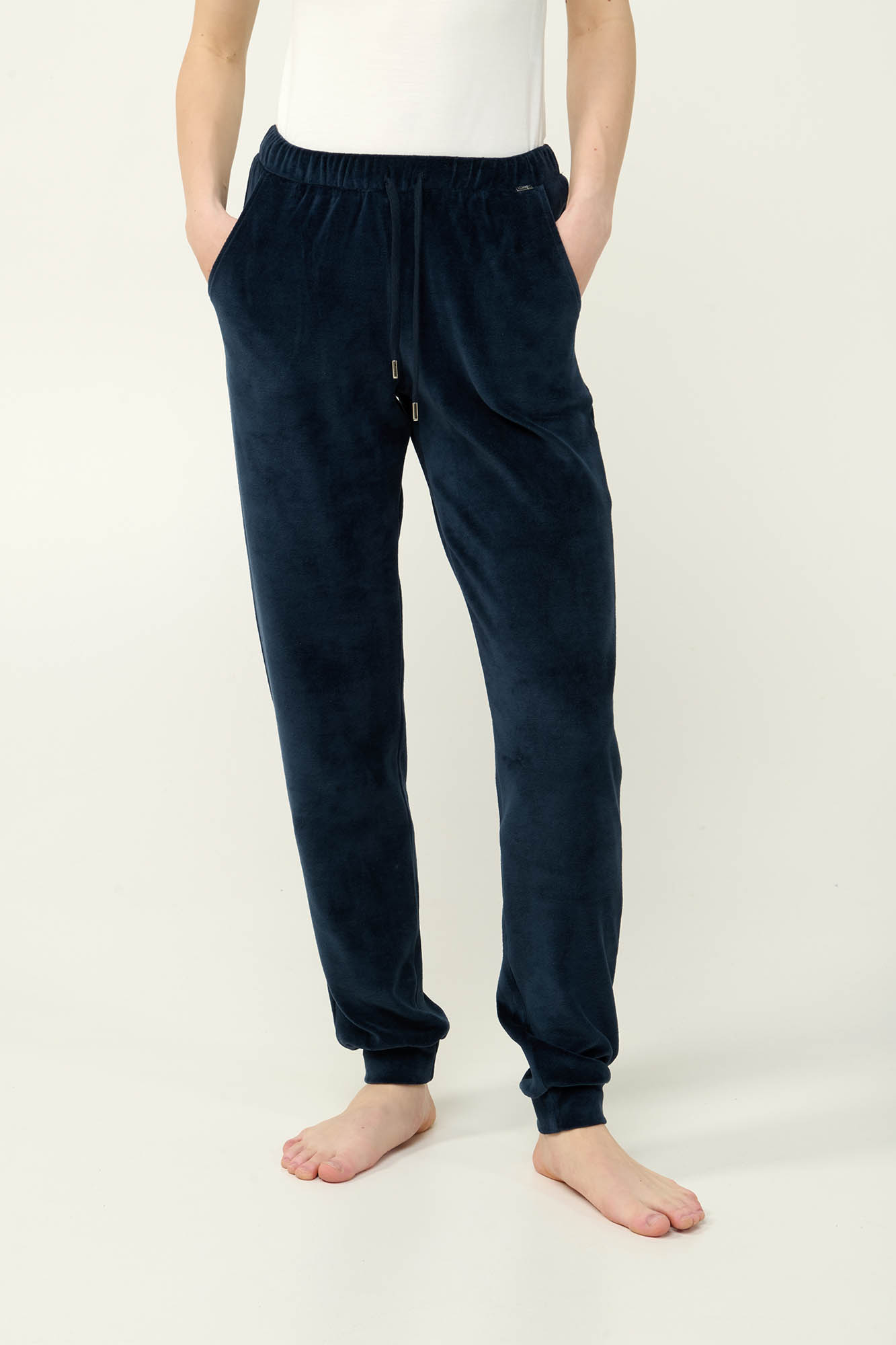 Vamp - Γυναικείο Velvet Παντελόνι με Μανσέτες