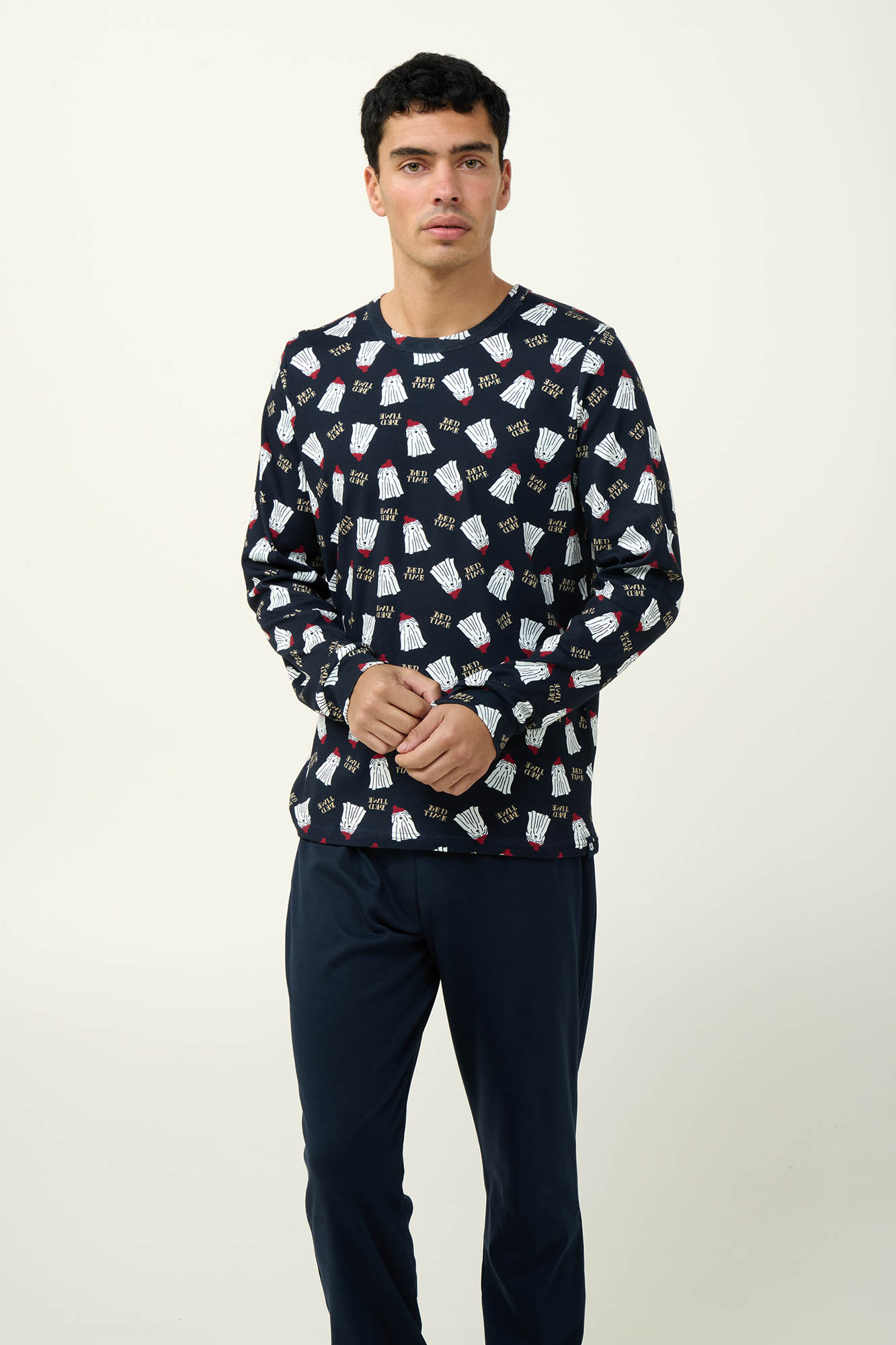 Vamp - Βαμβακερή Ανδρική Πυτζάμα με Μανσέτες