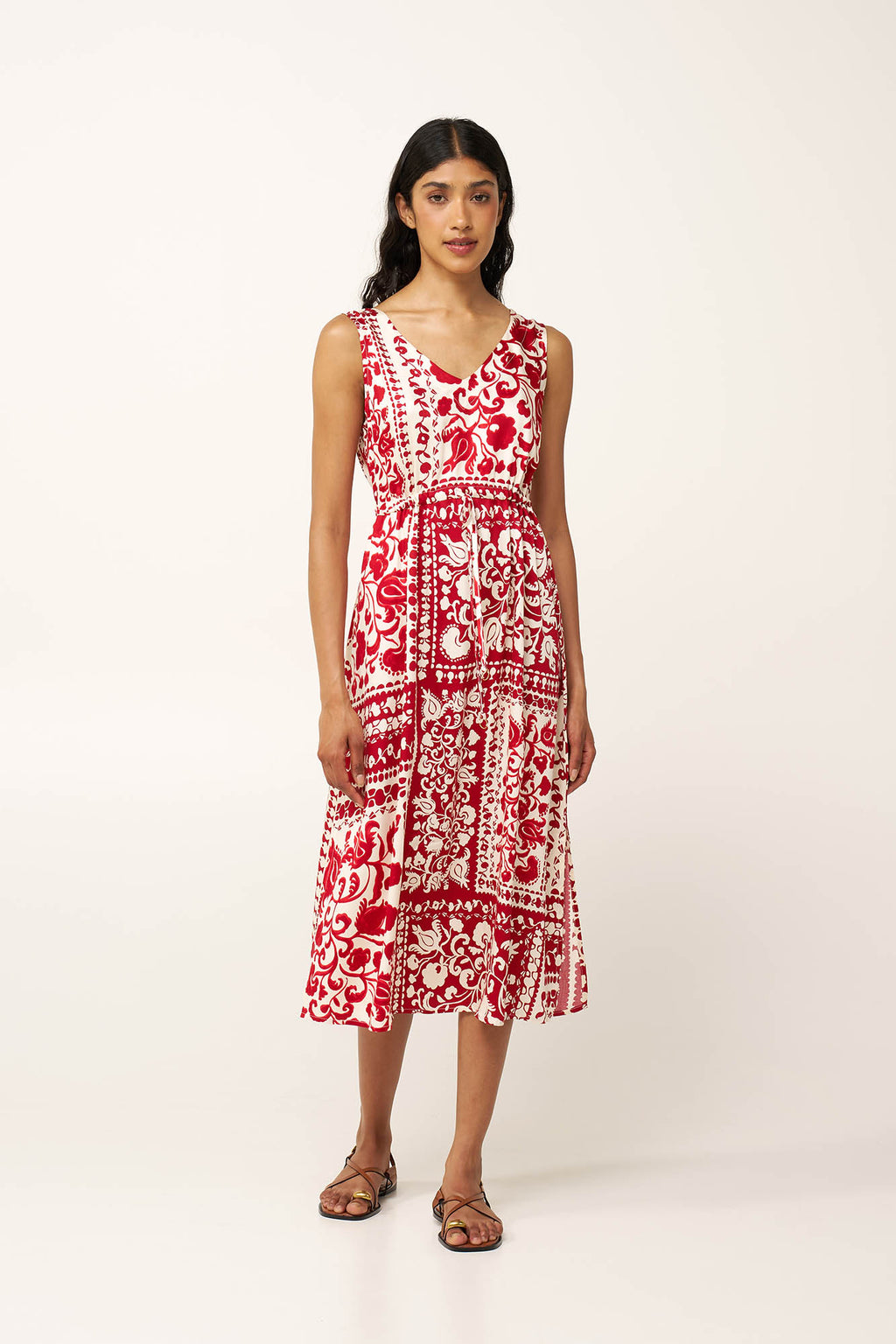 Vamp - Μακρύ Καλοκαιρινό Φόρεμα από Ποπλίνα