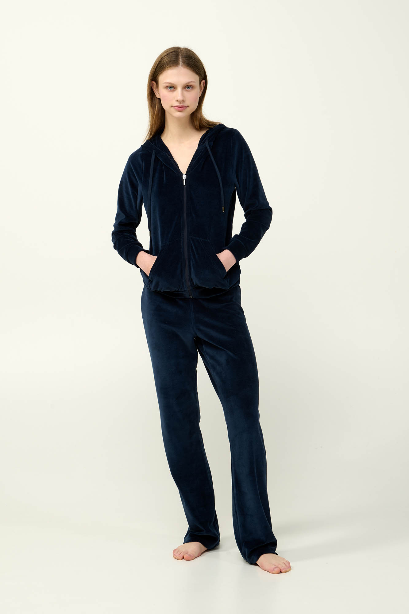 Vamp - Γυναικεία Velvet Φόρμα με Κουκούλα