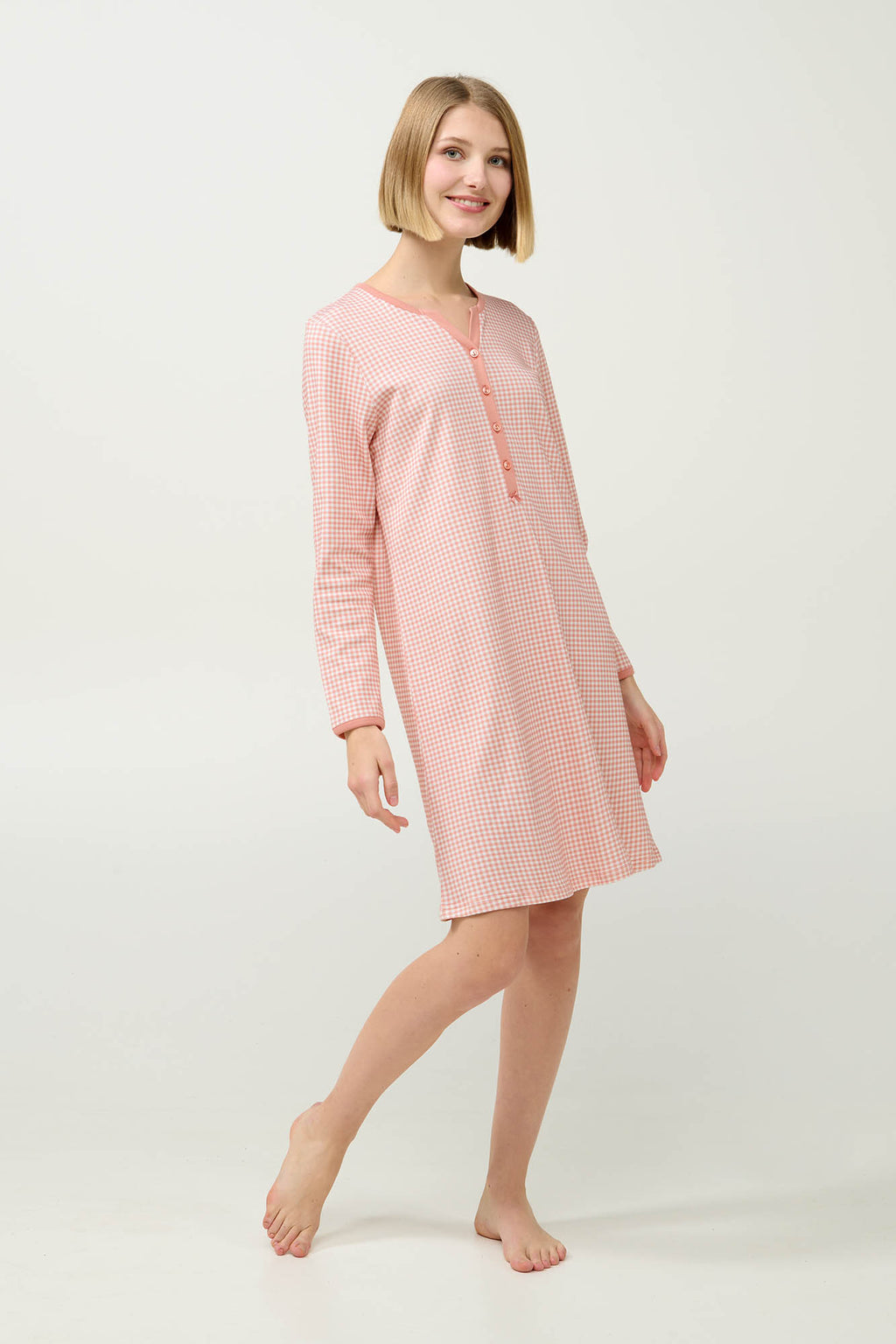 Vamp - Γυναικείο Βαμβακερό Νυχτικό με Πατιλέτα