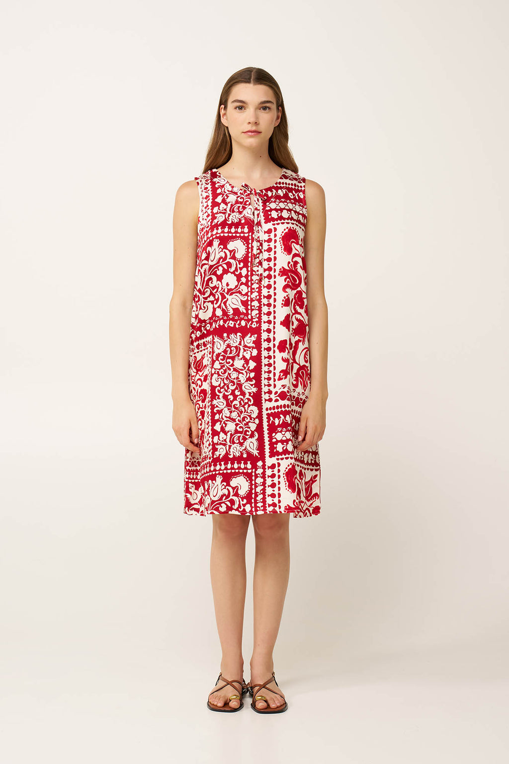 Vamp - Αμάνικο Καλοκαιρινό Φόρεμα από Ποπλίνα