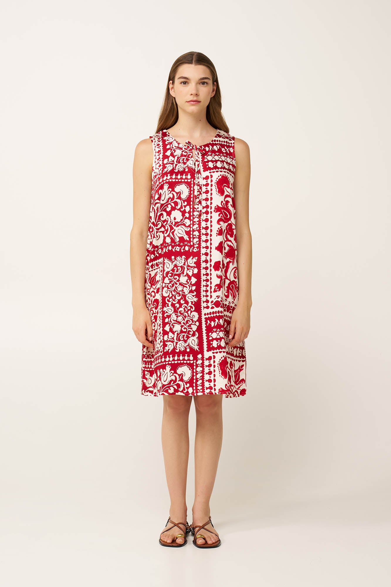 Vamp - Αμάνικο Καλοκαιρινό Φόρεμα από Ποπλίνα