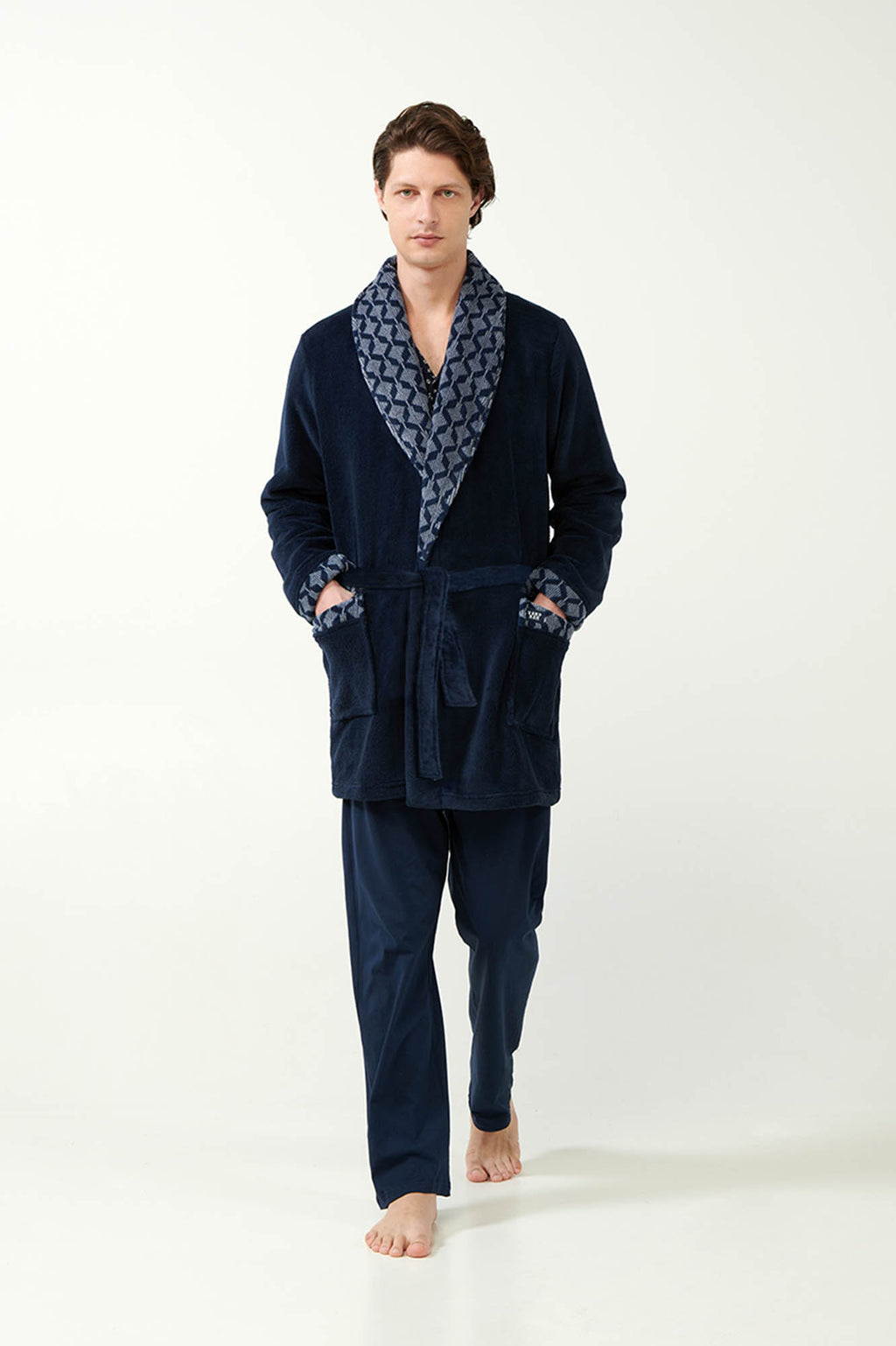 Vamp - Σταυρωτή Fleece Ρόμπα με Πέτο