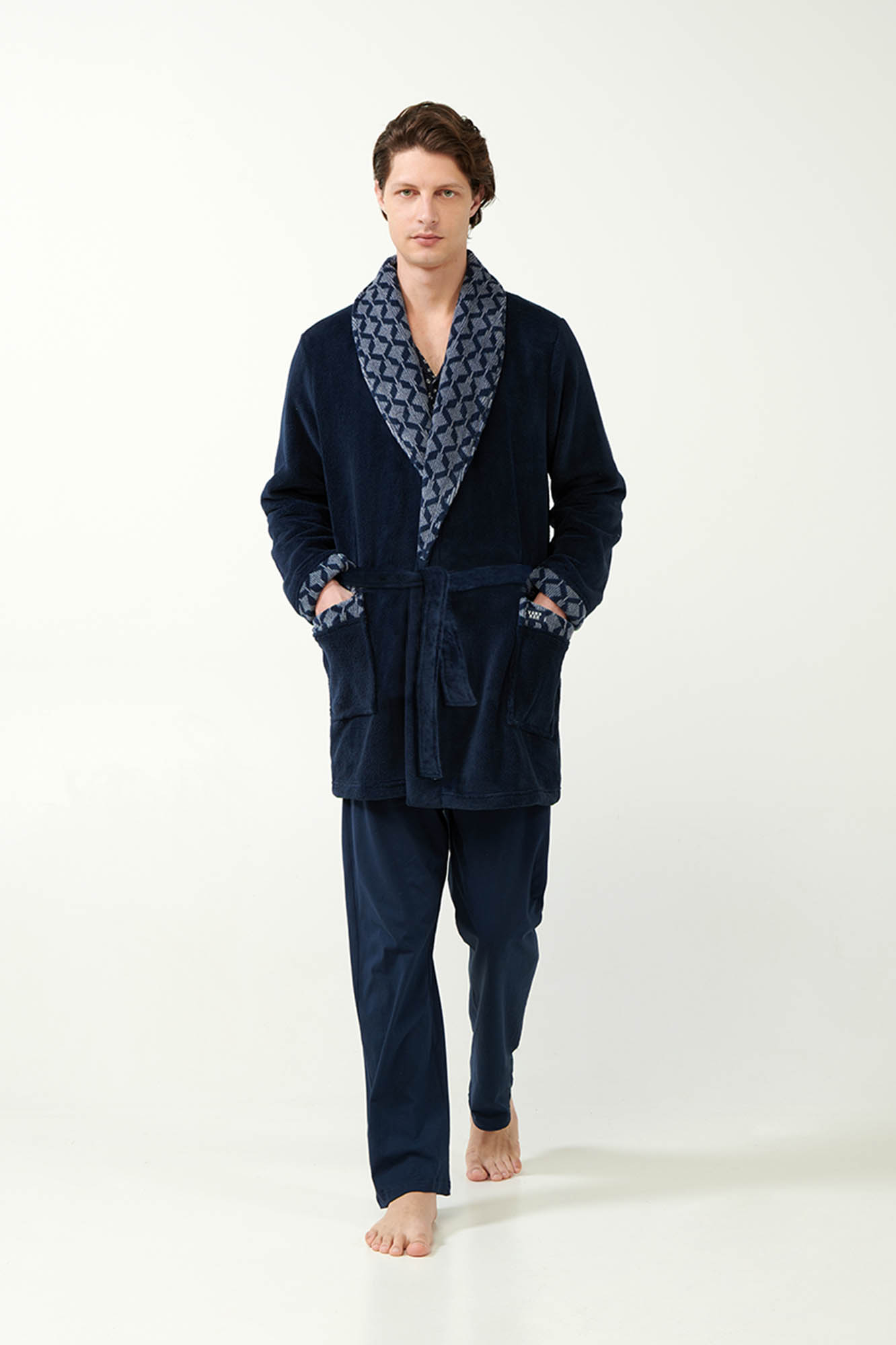 Vamp - Σταυρωτή Fleece Ρόμπα με Πέτο