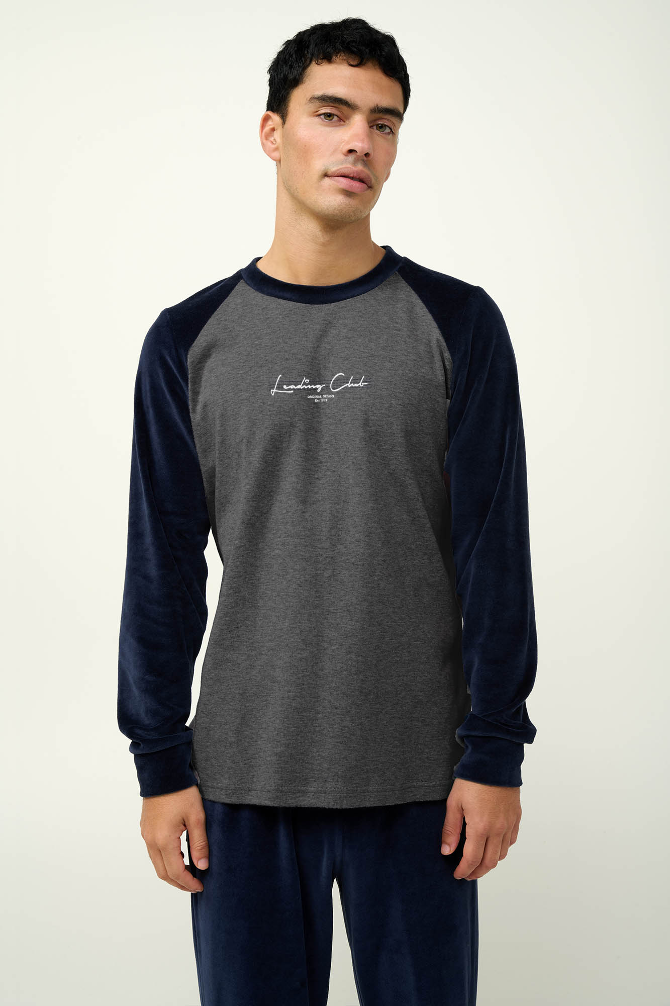 Vamp - Ανδρική Velvet Πυτζάμα με Μανσέτες