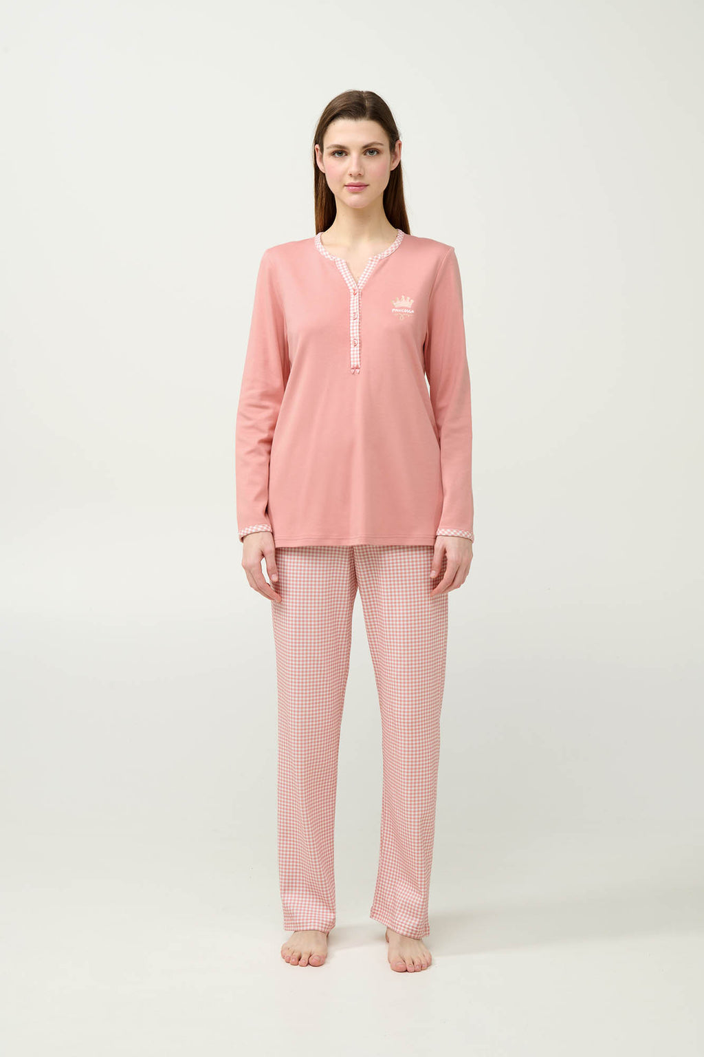 Vamp - Βαμβακερή Γυναικεία Πυτζάμα με Πατιλέτα