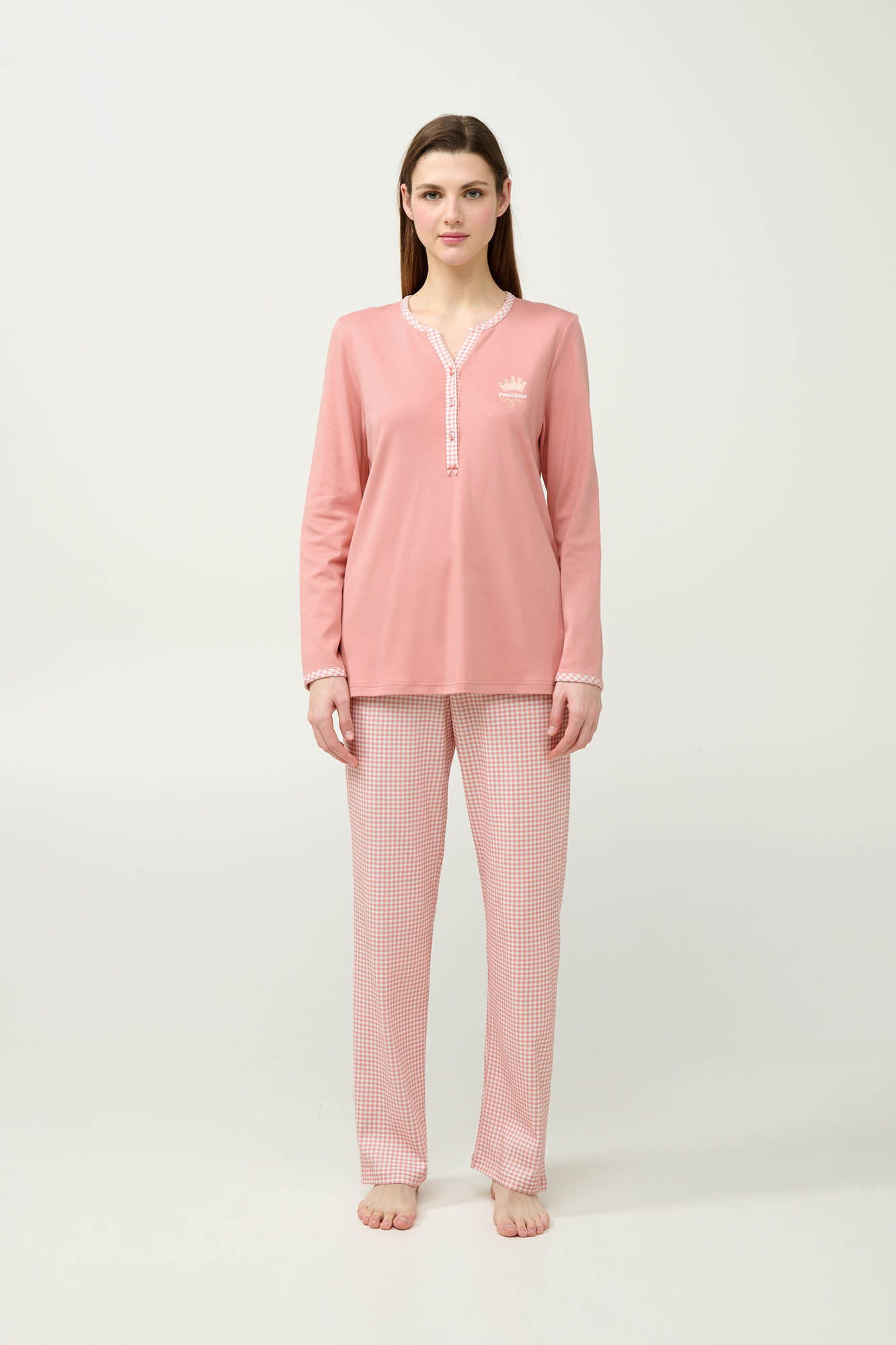 Vamp - Βαμβακερή Γυναικεία Πυτζάμα με Πατιλέτα