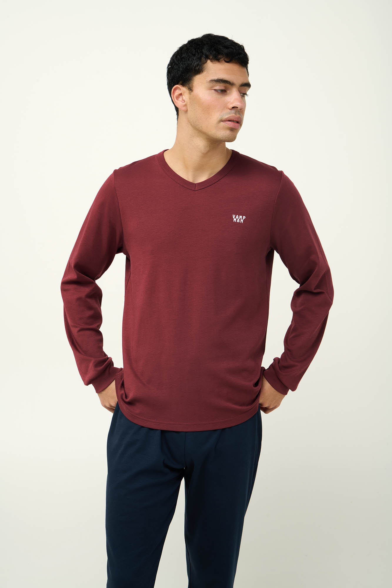 Vamp - Ανδρική Βαμβακερή Πυτζάμα με Μανσέτες