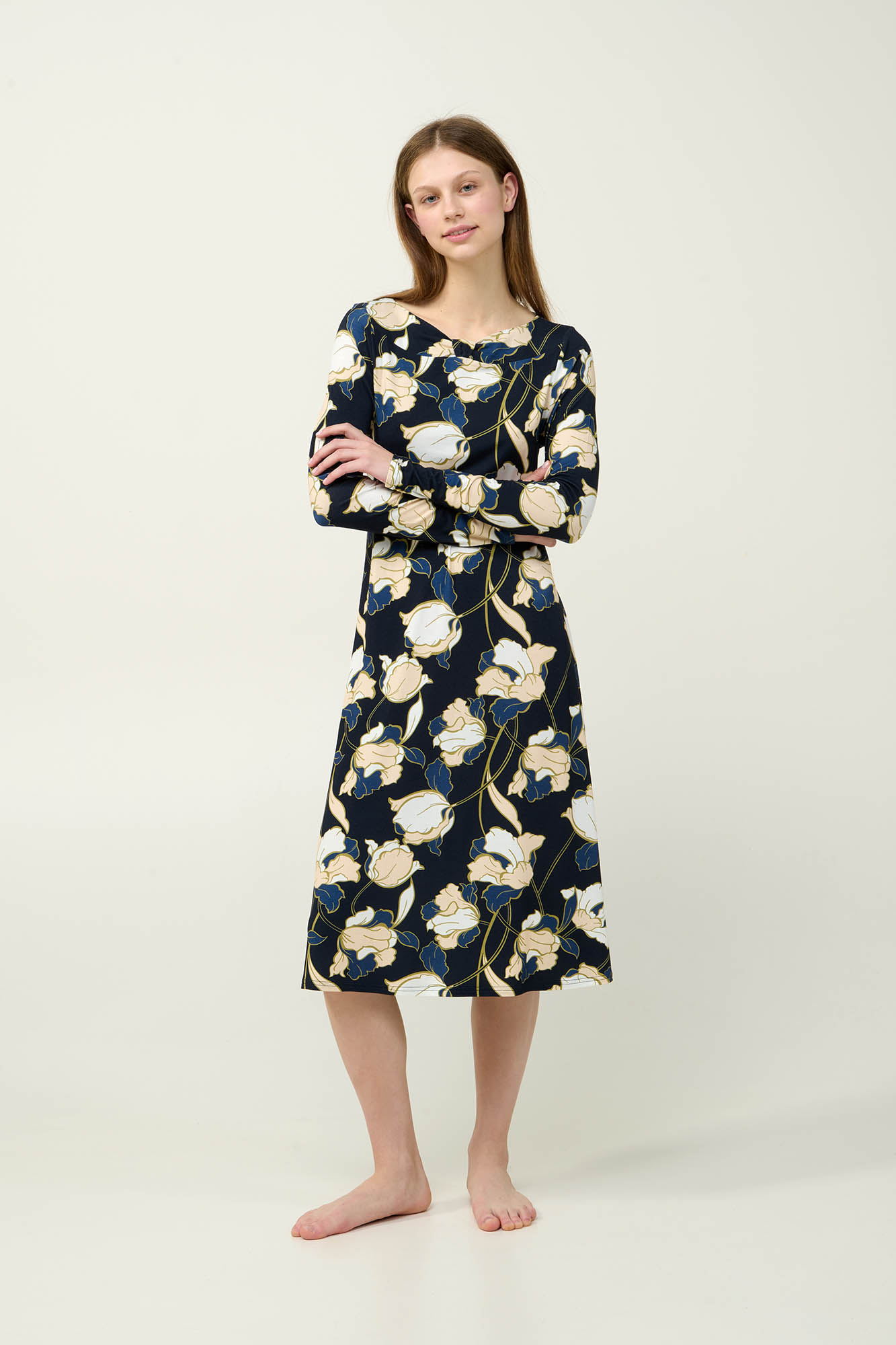 Vamp - Γυναικείο Φλοράλ Νυχτικό Viscose