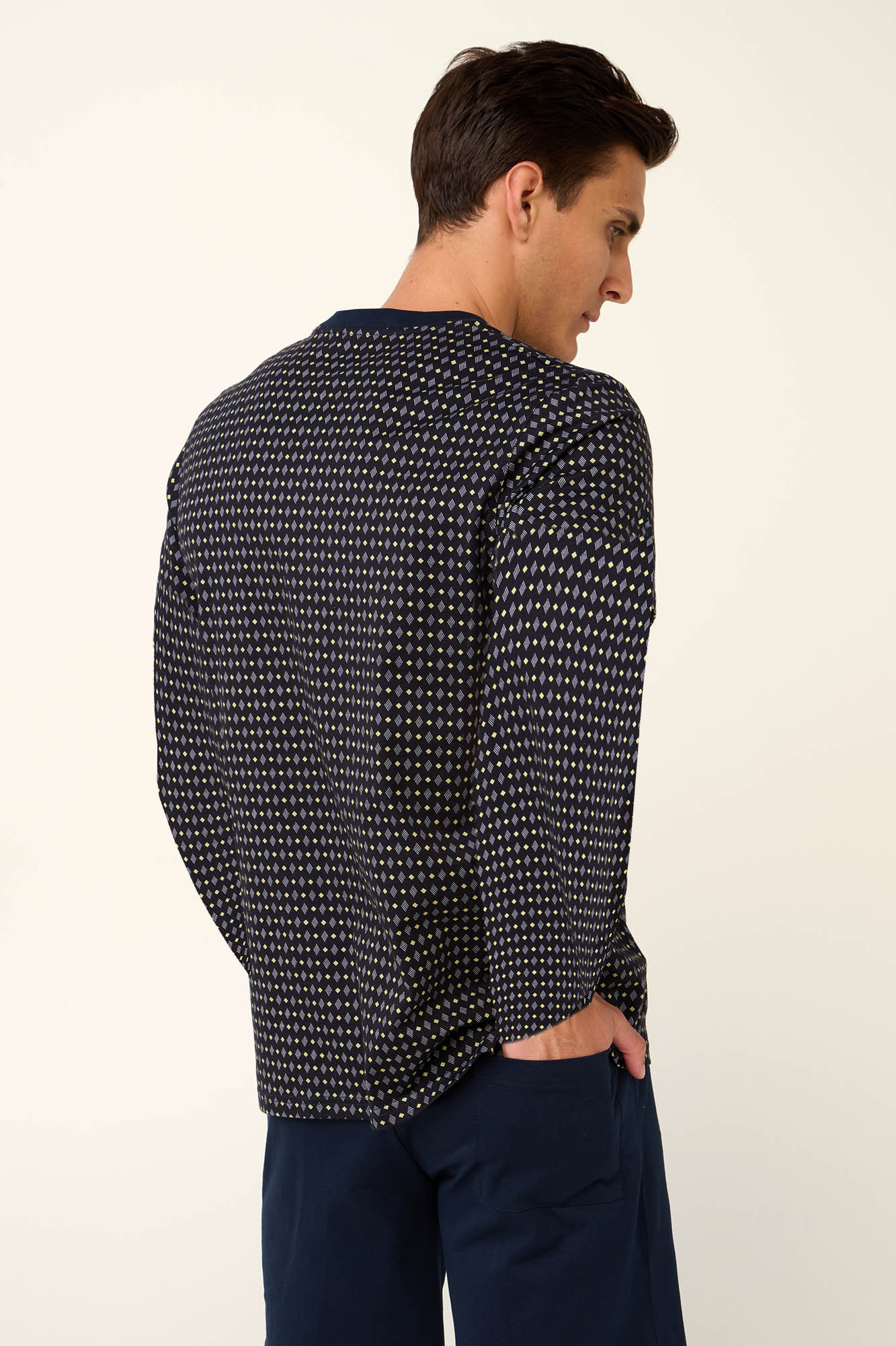 Vamp - Ανδρική Βαμβακερή Πυζάμα με Πατιλέτα