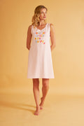 Harmony - Νυχτικό Μονόχρωμο Cotton/Modal Αμάνικο Happy Pink