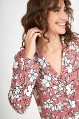 Harmony - Νυχτικό Σακάκι Cotton Modal Εμπριμέ Cocoa