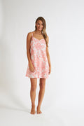 Harmony - Νυχτικό Εμπριμέ Cotton Ποπλίνα Με Ράντα  Peach