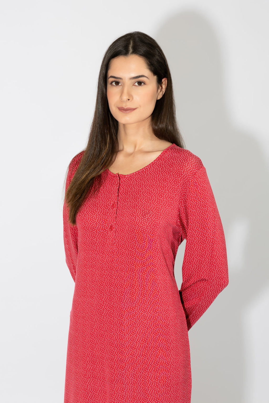 Harmony - Νυχτικό Πουά Με Πατιλέτα Και Δαντέλα Micromodal  Wine