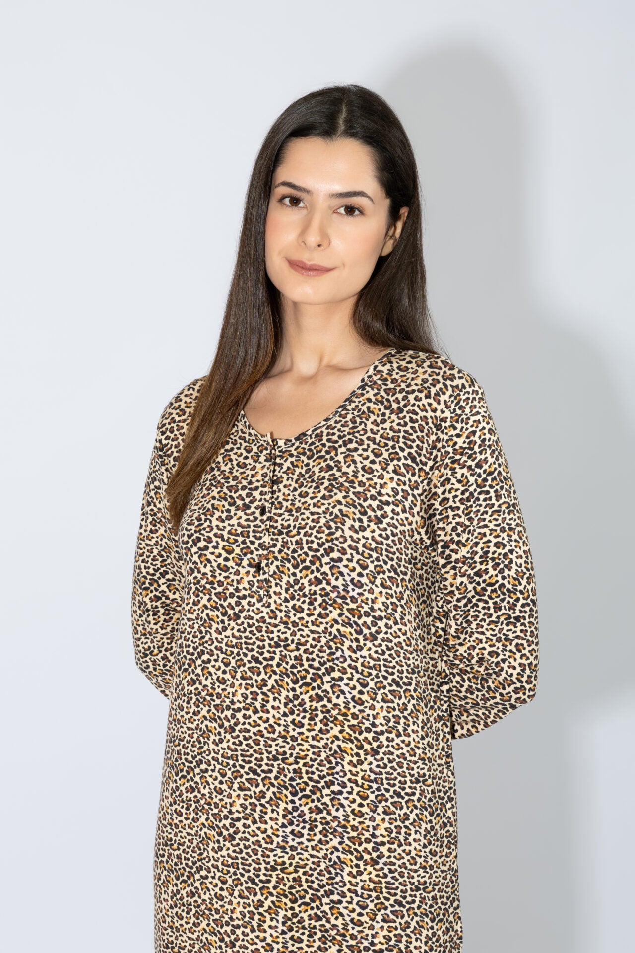 Harmony - Νυχτικό Leopard Με Πατιλέτα Και Δαντέλα Micromodal