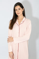Harmony - Νυχτικό Μονόχρωμο Σακάκι Cotton/Modal  Pink