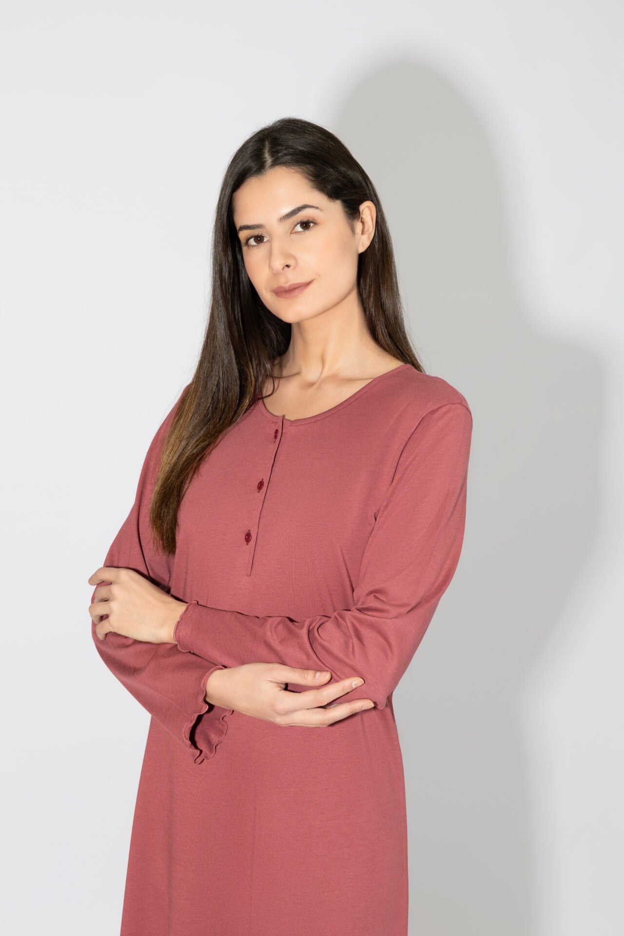 Harmony - Νυχτικό Μονόχρωμο Πατιλέτα Με Δαντέλα Cotton/Modal  Rotten Apple