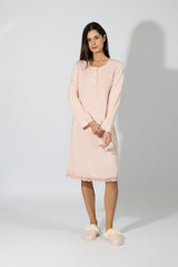 Harmony - Νυχτικό Μονόχρωμο Πατιλέτα Με Δαντέλα Cotton/Modal  Pink
