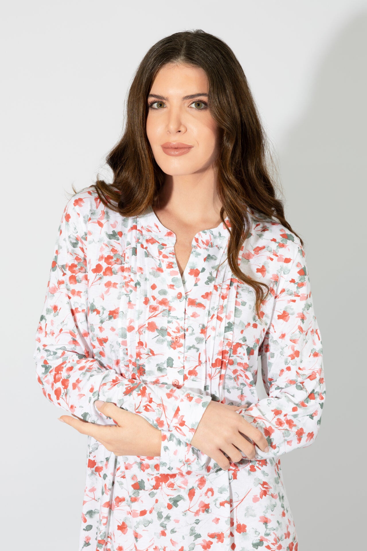 Harmony - Νυχτικό Κλασσικό Εμπριμέ Πατιλέτα Cotton/Modal