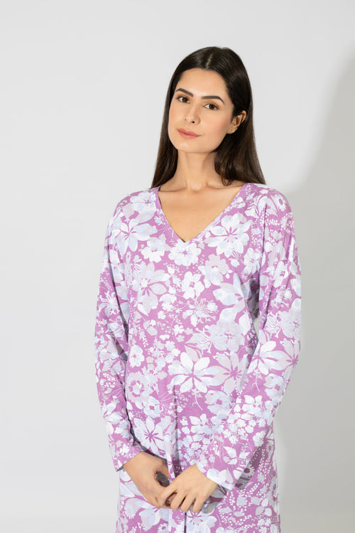 Harmony - Νυχτικό Εμπριμέ Βε Cotton/Modal