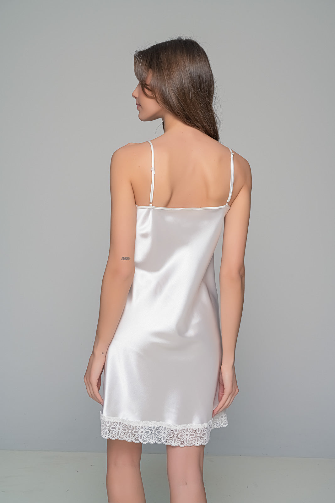 MilenaByParis - Νυφικό Σατέν Σετ Νυχτικό και Ρόμπα