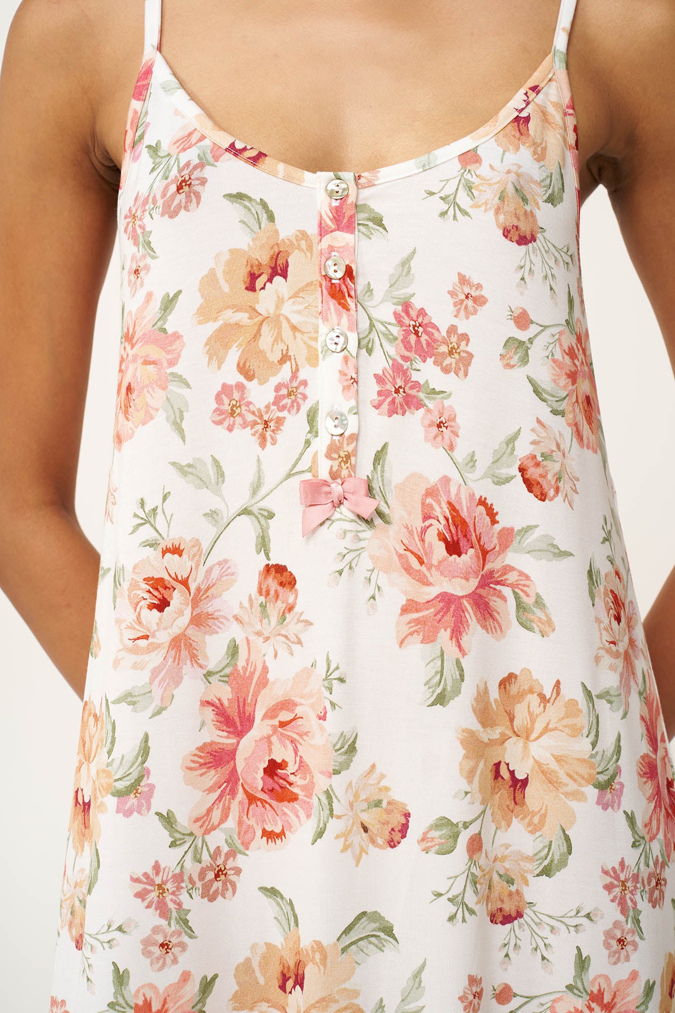 Vamp - Φλοράλ Νυχτικό Micromodal με Πατιλέτα