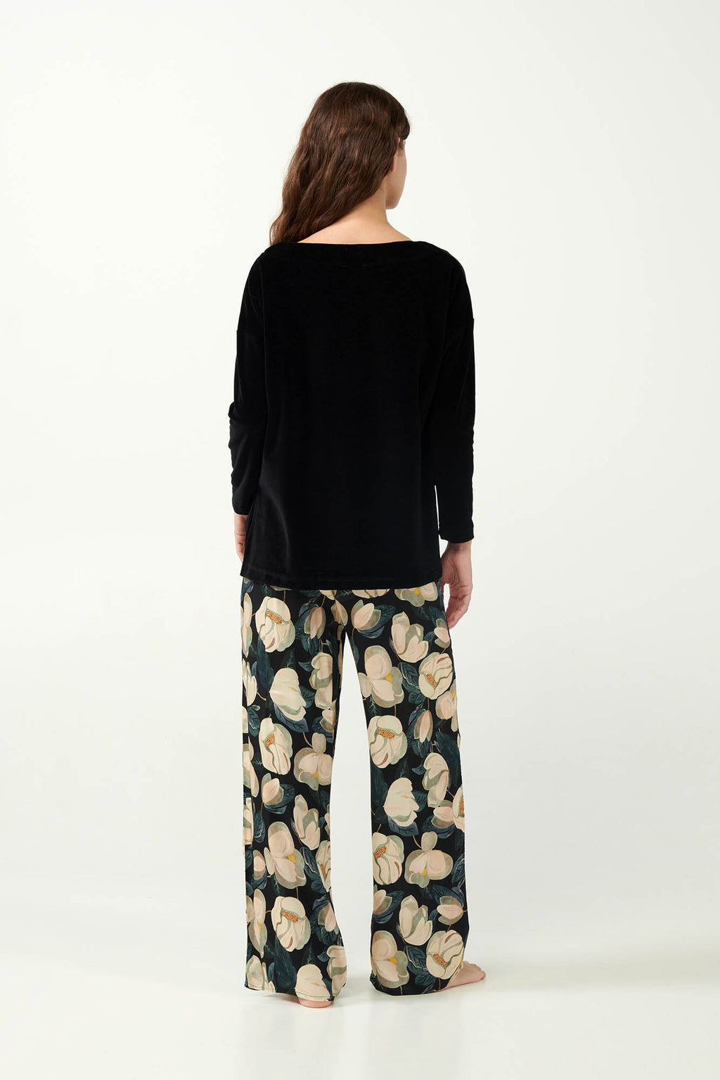 Vamp - Φλοράλ Πυτζάμα με Τοπ από Βελούδο