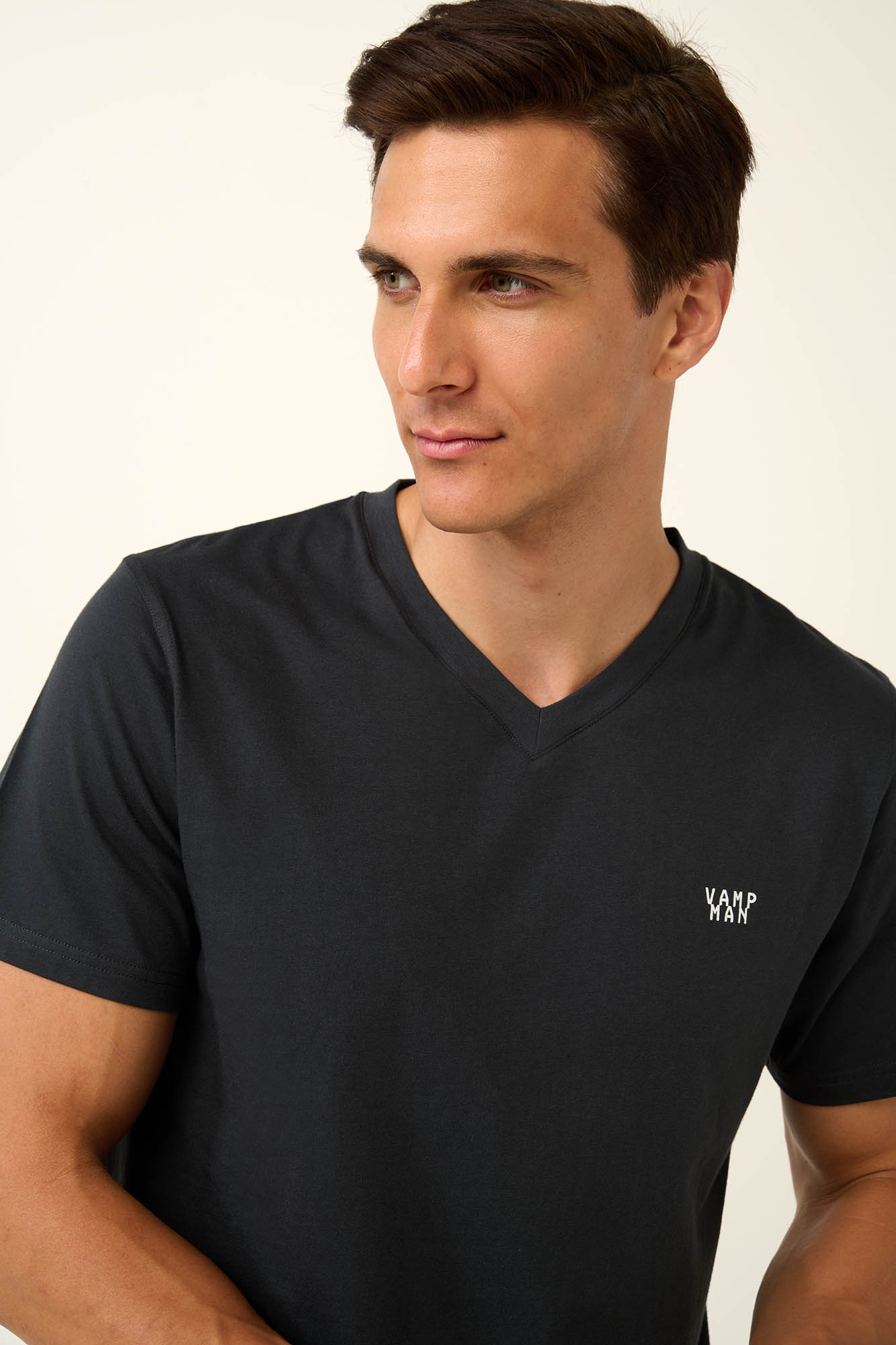 Vamp - Βαμβακερή Ανδρική Πυτζάμα με Ριγέ-Πλεκτό Παντελόνι