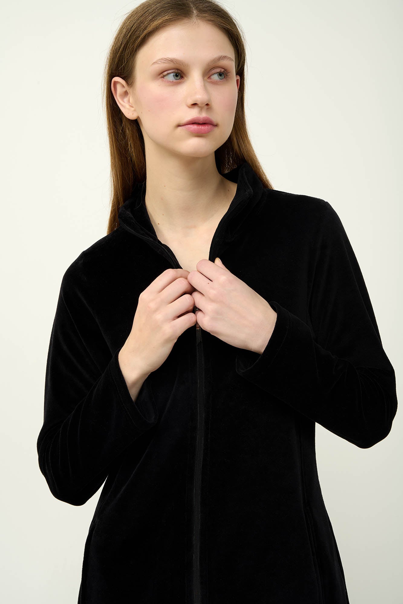 Vamp - Γυναικεία Velvet Φόρμα με Φερμουάρ