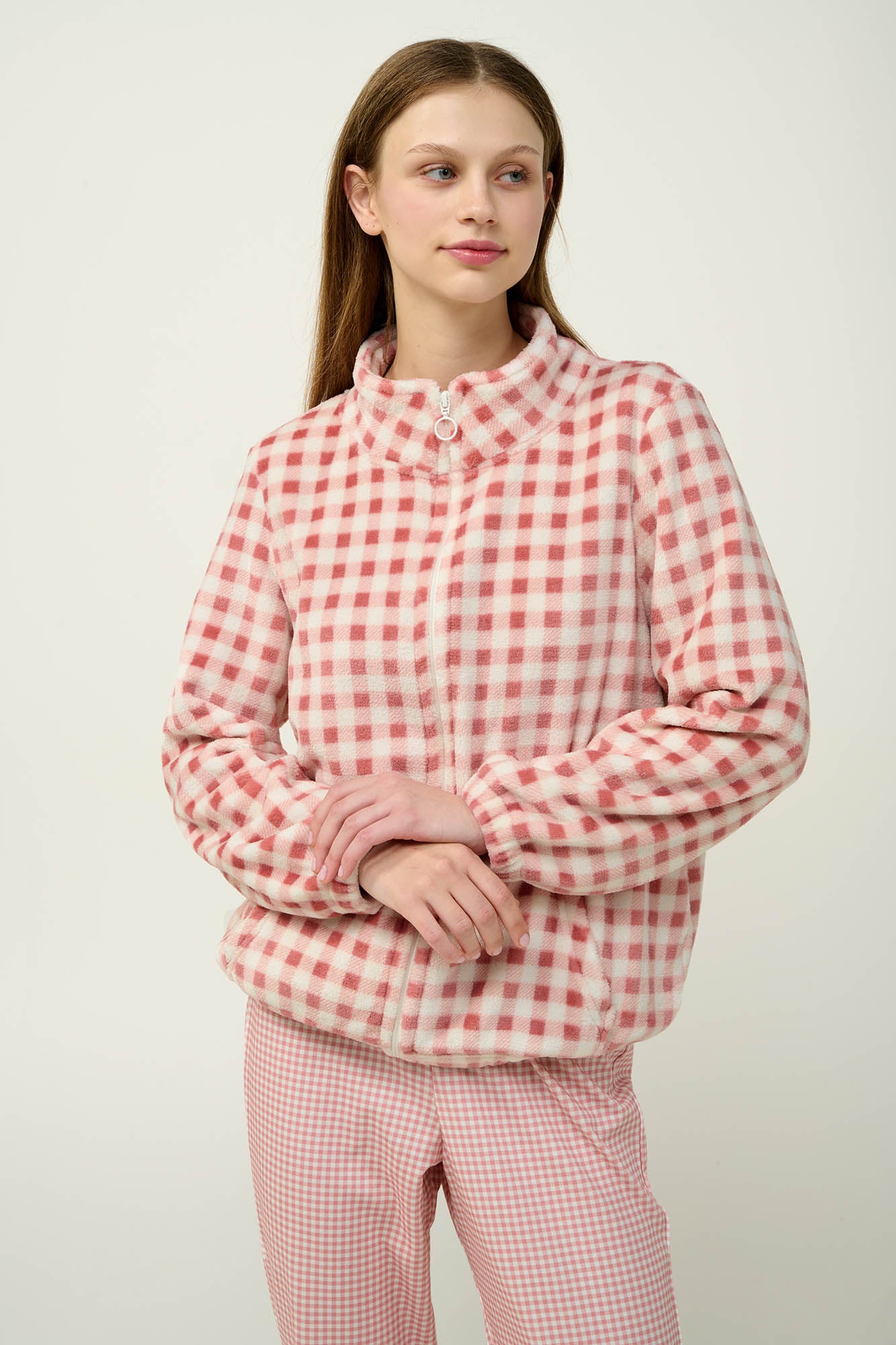 Vamp - Γυναικεία Fleece Ρόμπα με Φερμουάρ