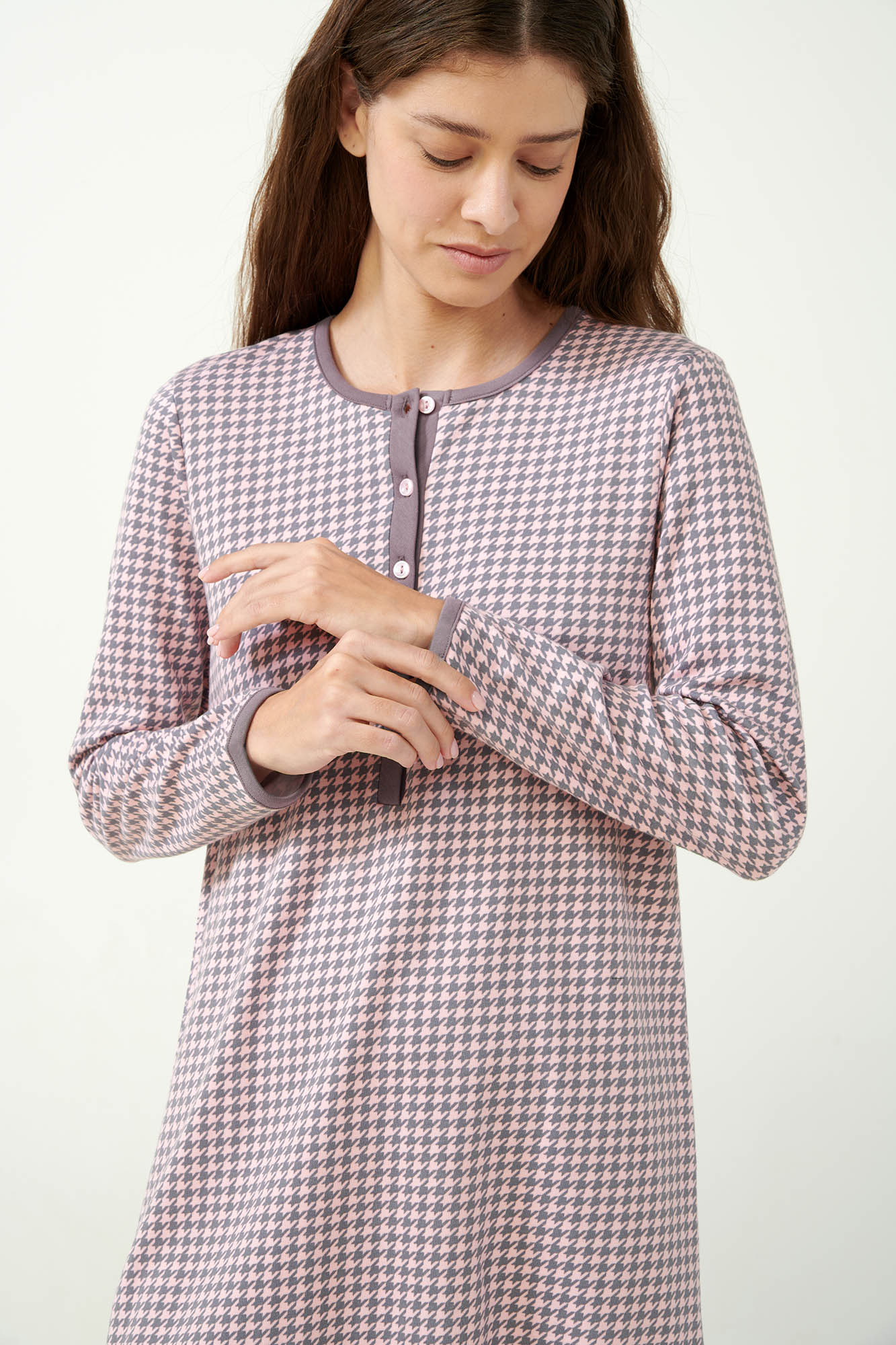 Vamp - Interlock Νυχτικό Εγκυμοσύνης με Houndstooth Μοτίβο